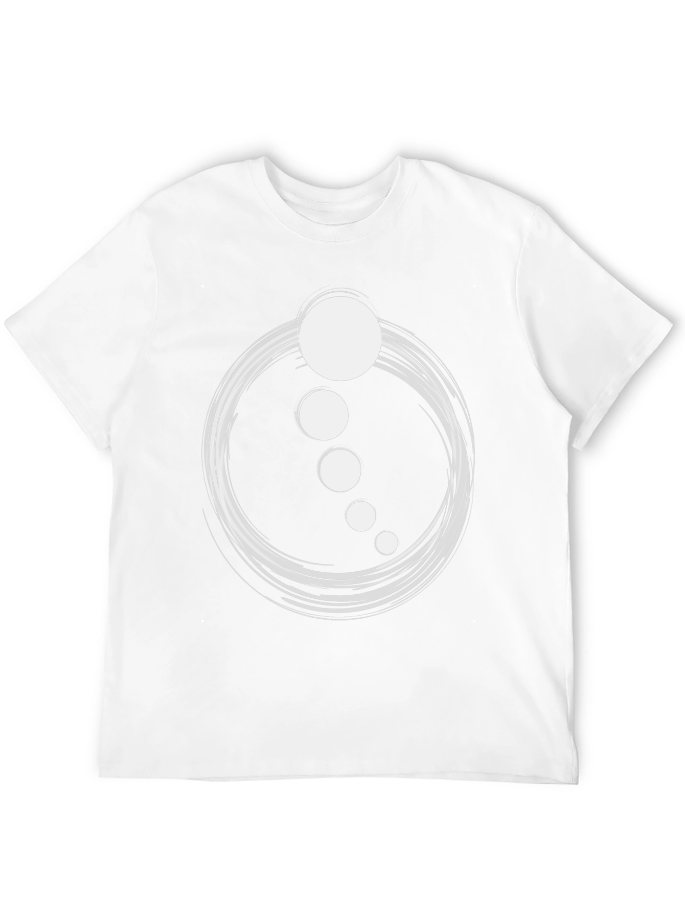 Abstract Circle Dot Graphic Tee - Casual Black T-Shirt