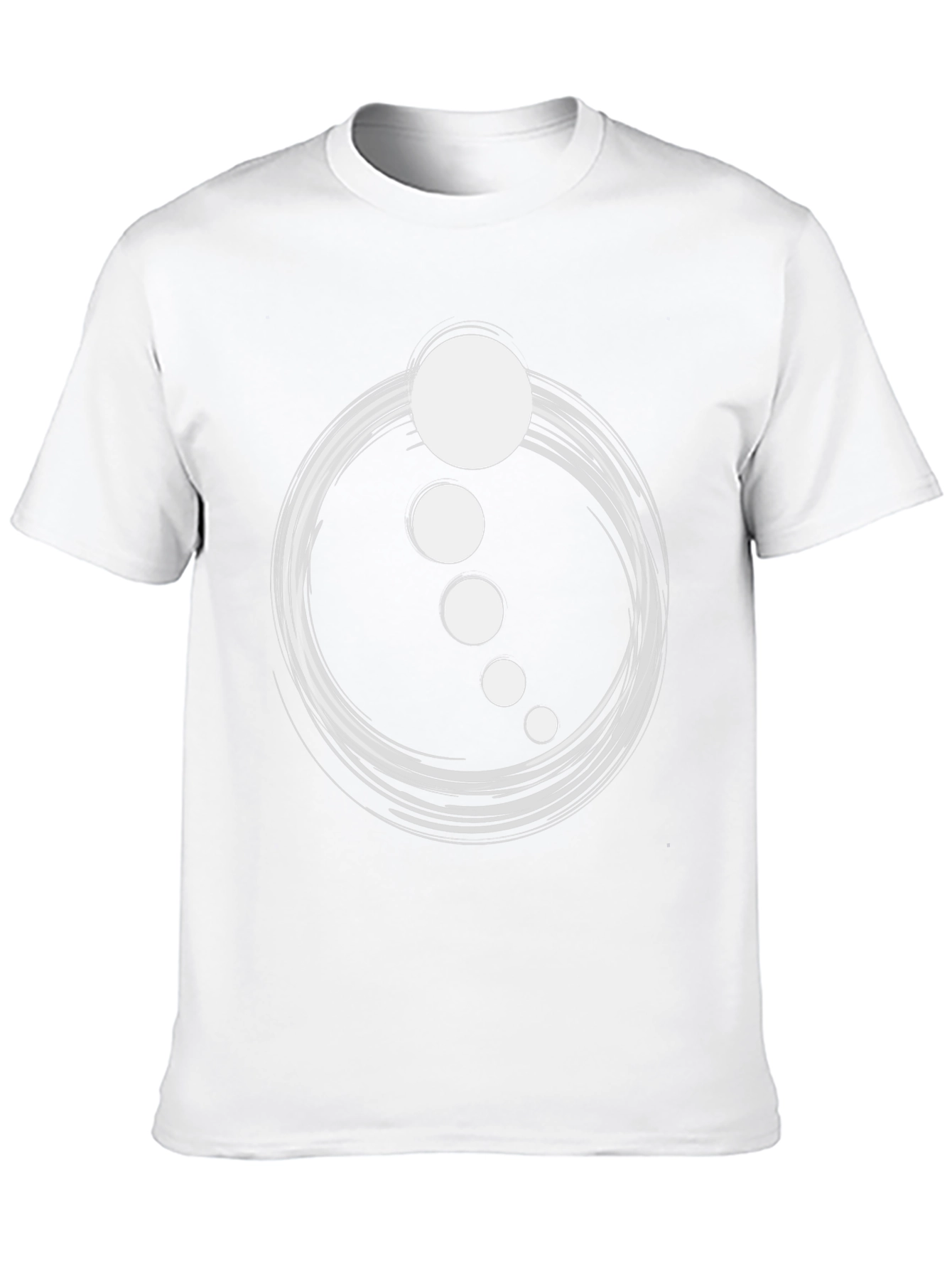 Abstract Circle Dot Graphic Tee - Casual Black T-Shirt