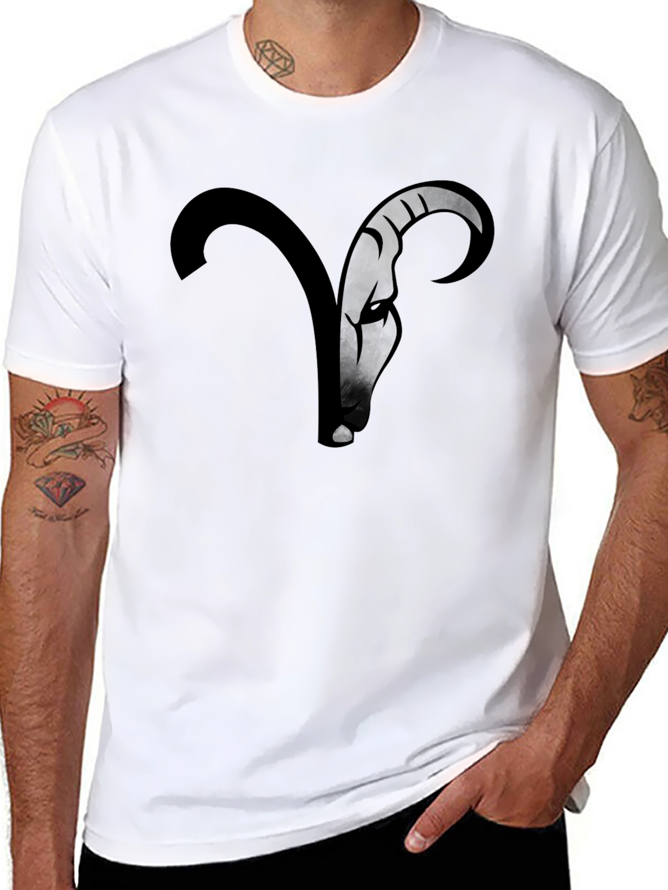 Aries Zodiac Graphic Print T-Shirt