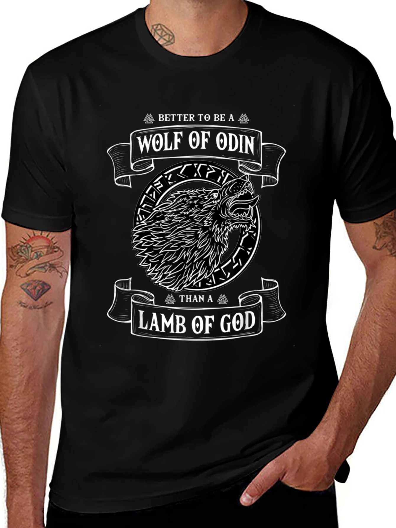 Wolf of Odin Graphic T-Shirt - Viking Design