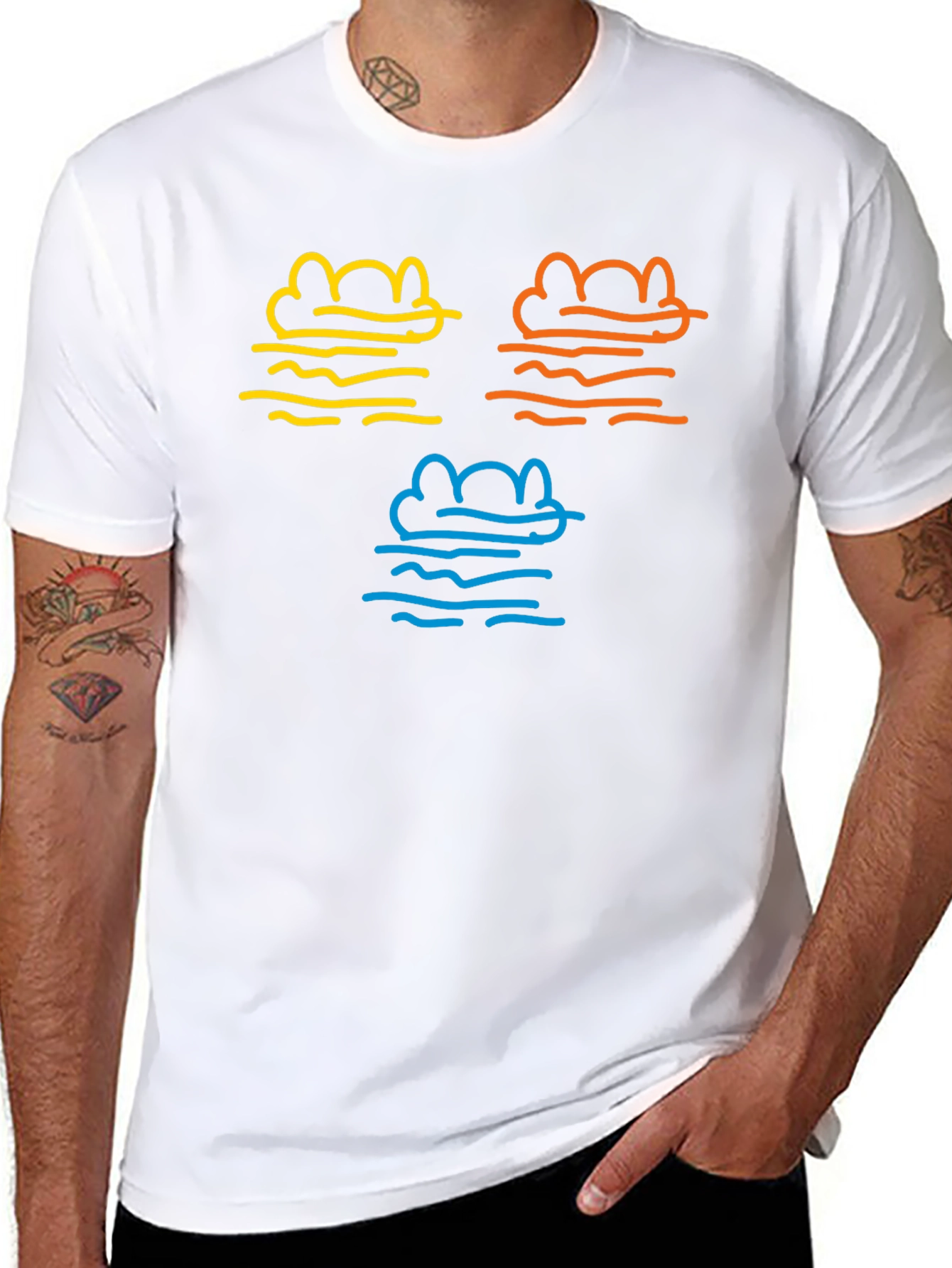 Abstract Weather Graphic Tee - Black