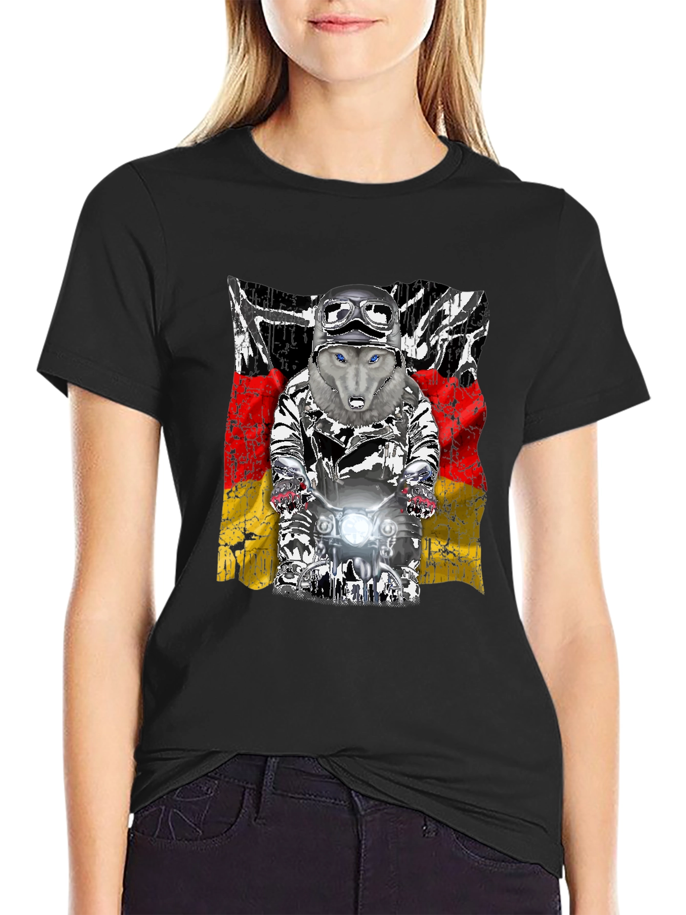 Wolf Rider T-Shirt - German Flag Design