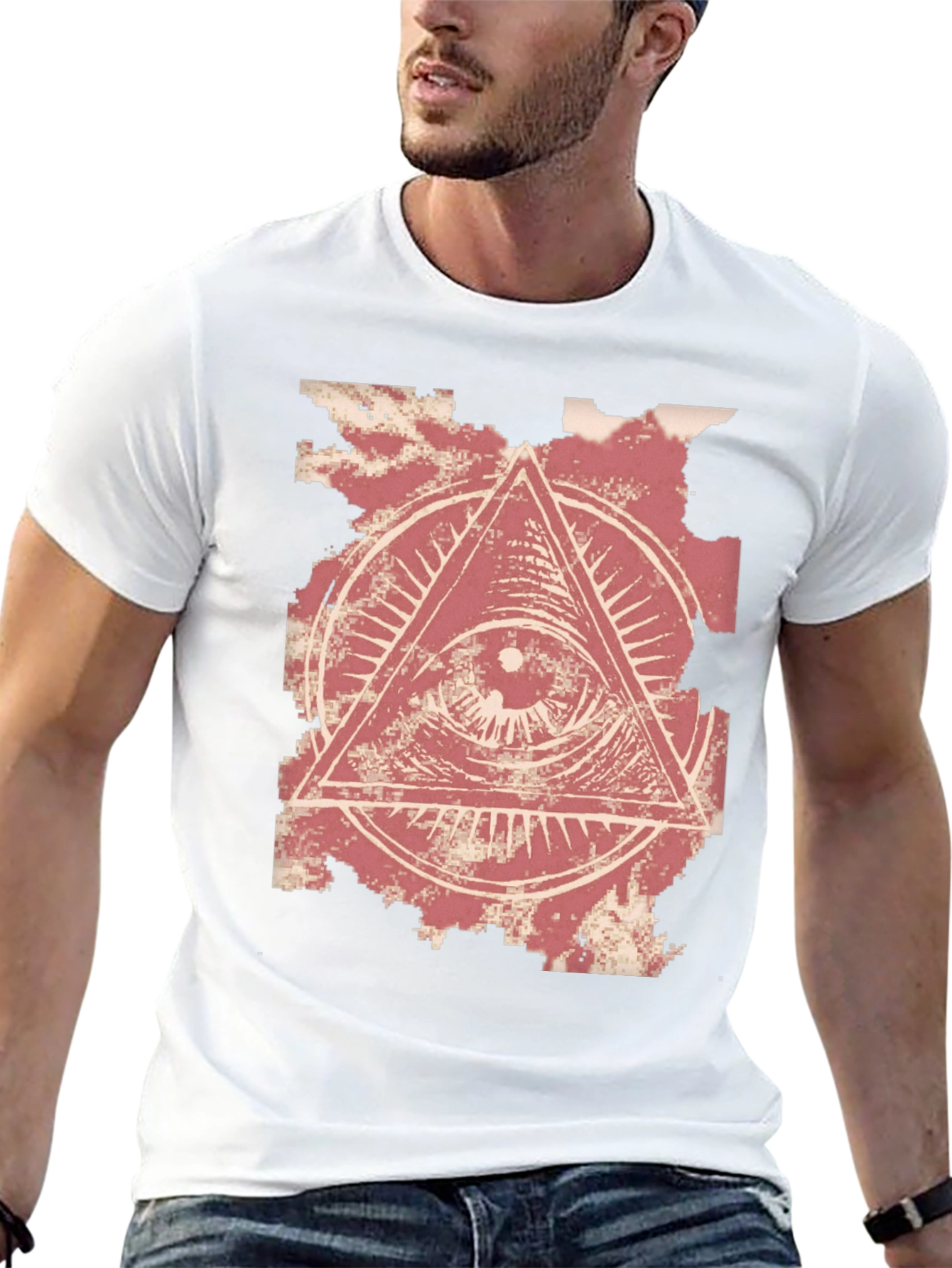 All-Seeing Eye Graphic Tee - Black Cotton T-Shirt