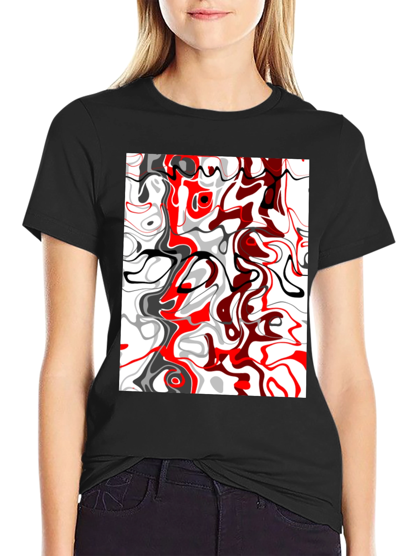 Abstract Swirl Graphic Tee - Modern Art Shirt