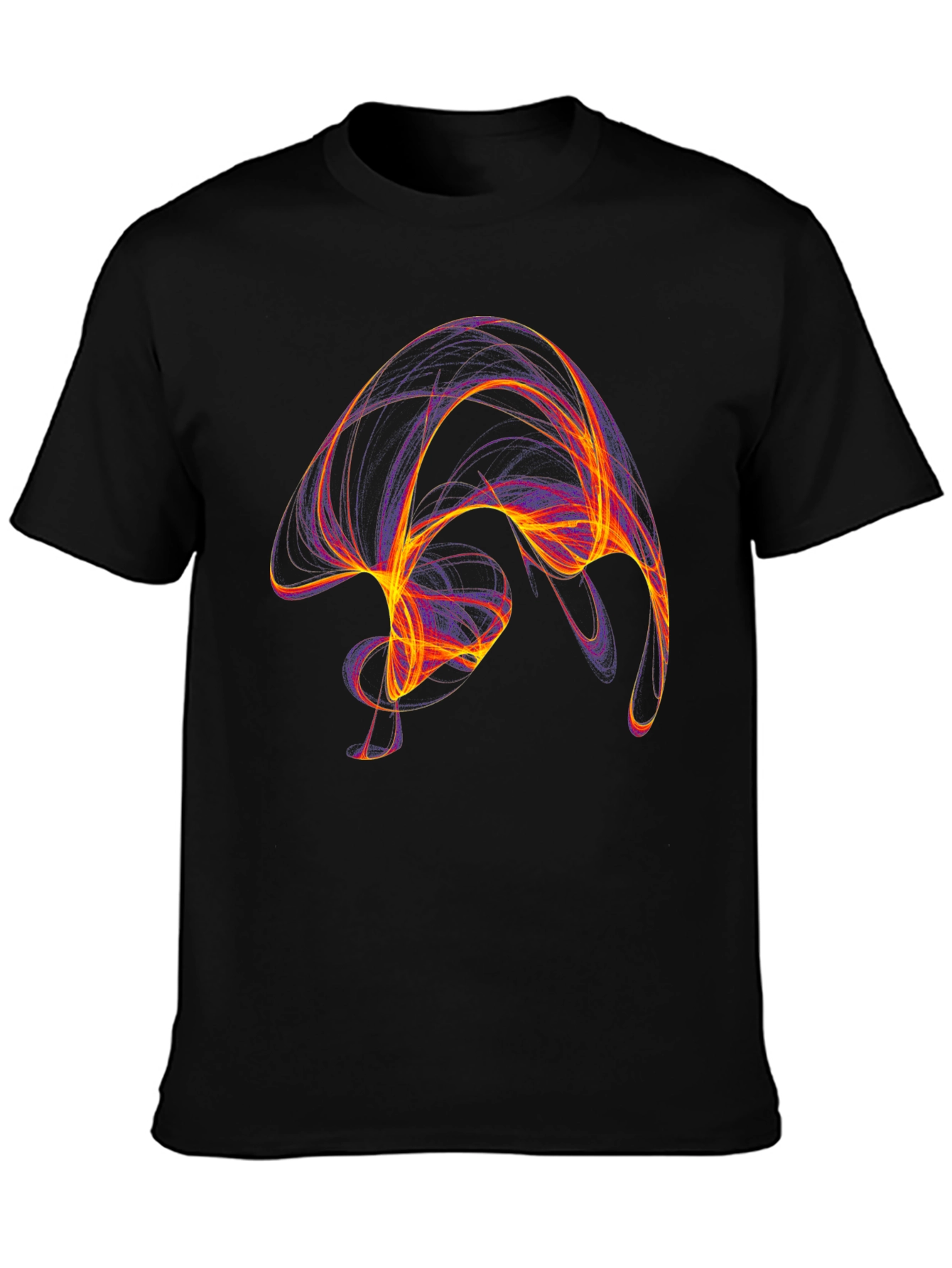 Abstract Swirl Graphic Black T-Shirt