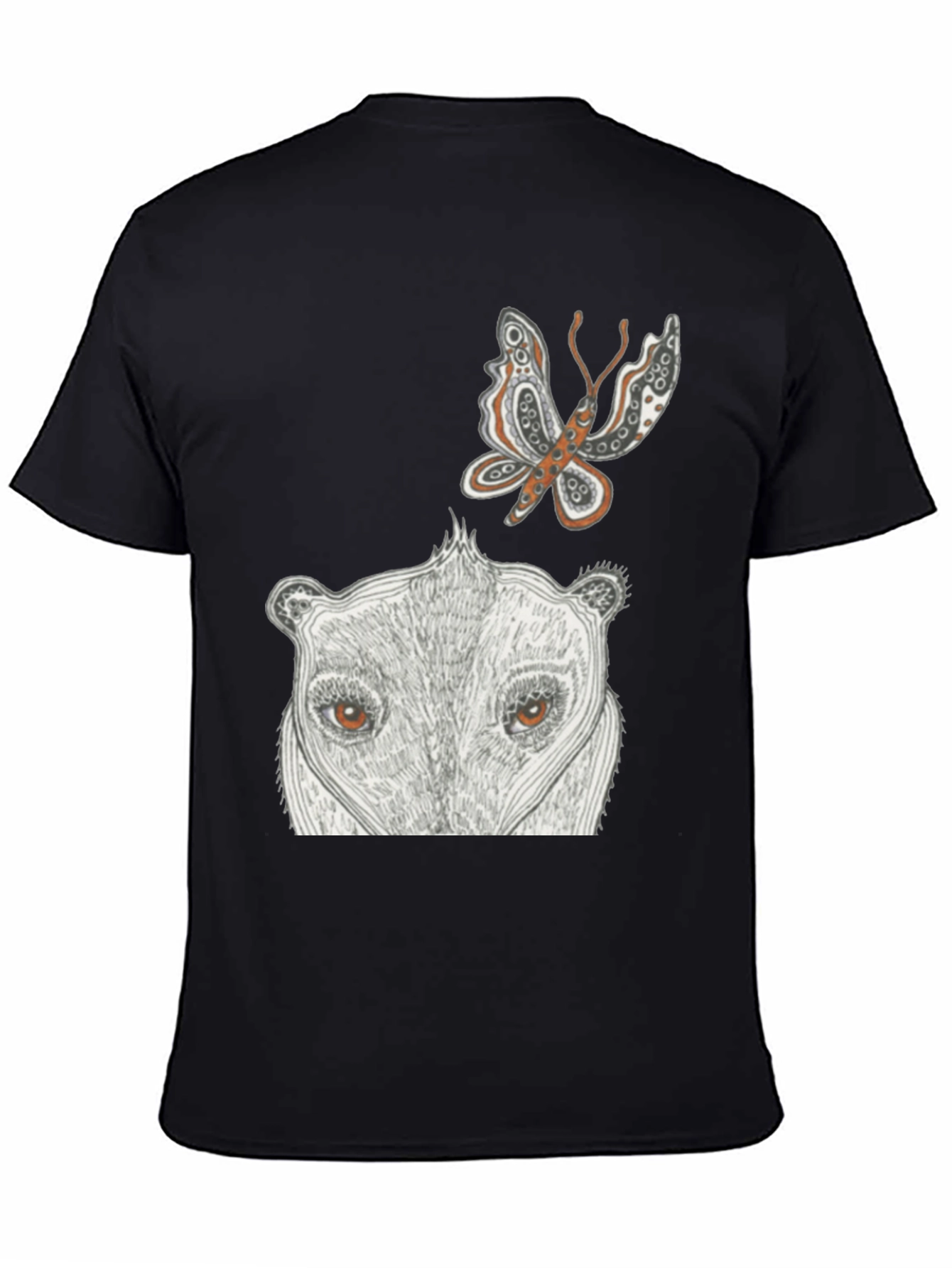 Artistic Animal Print Black T-Shirt