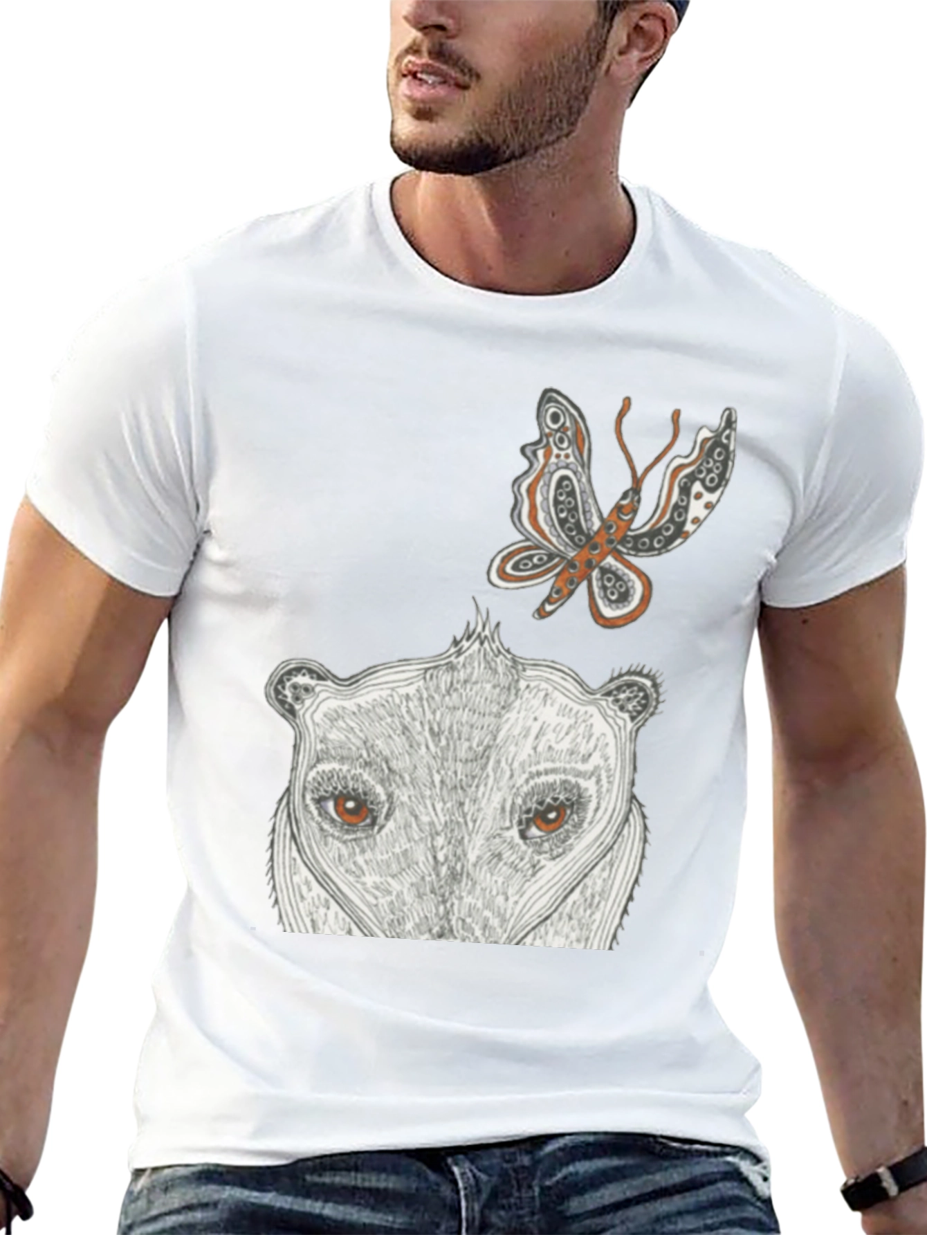 Artistic Animal Print Black T-Shirt