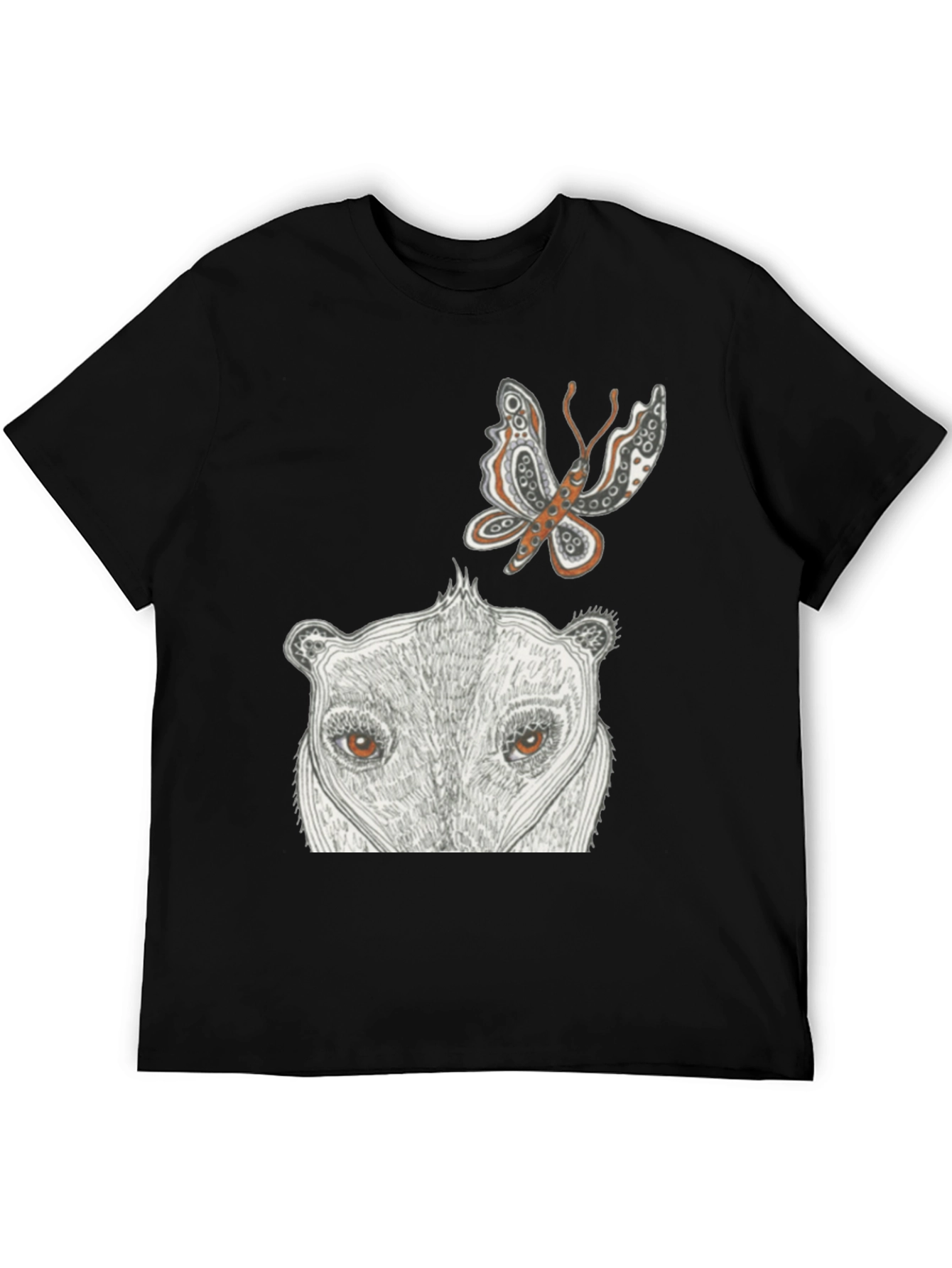 Artistic Animal Print Black T-Shirt
