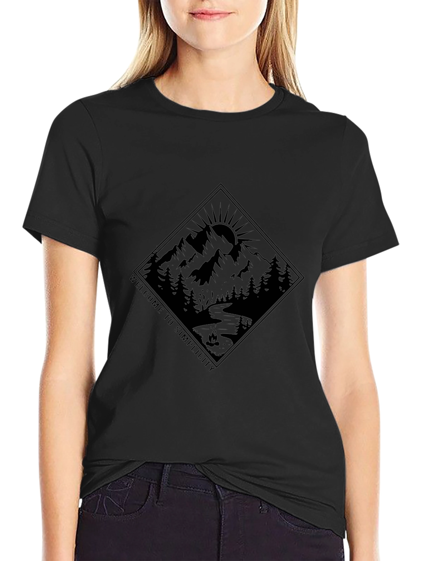 Welcome to Simplicity Graphic Tee - Black