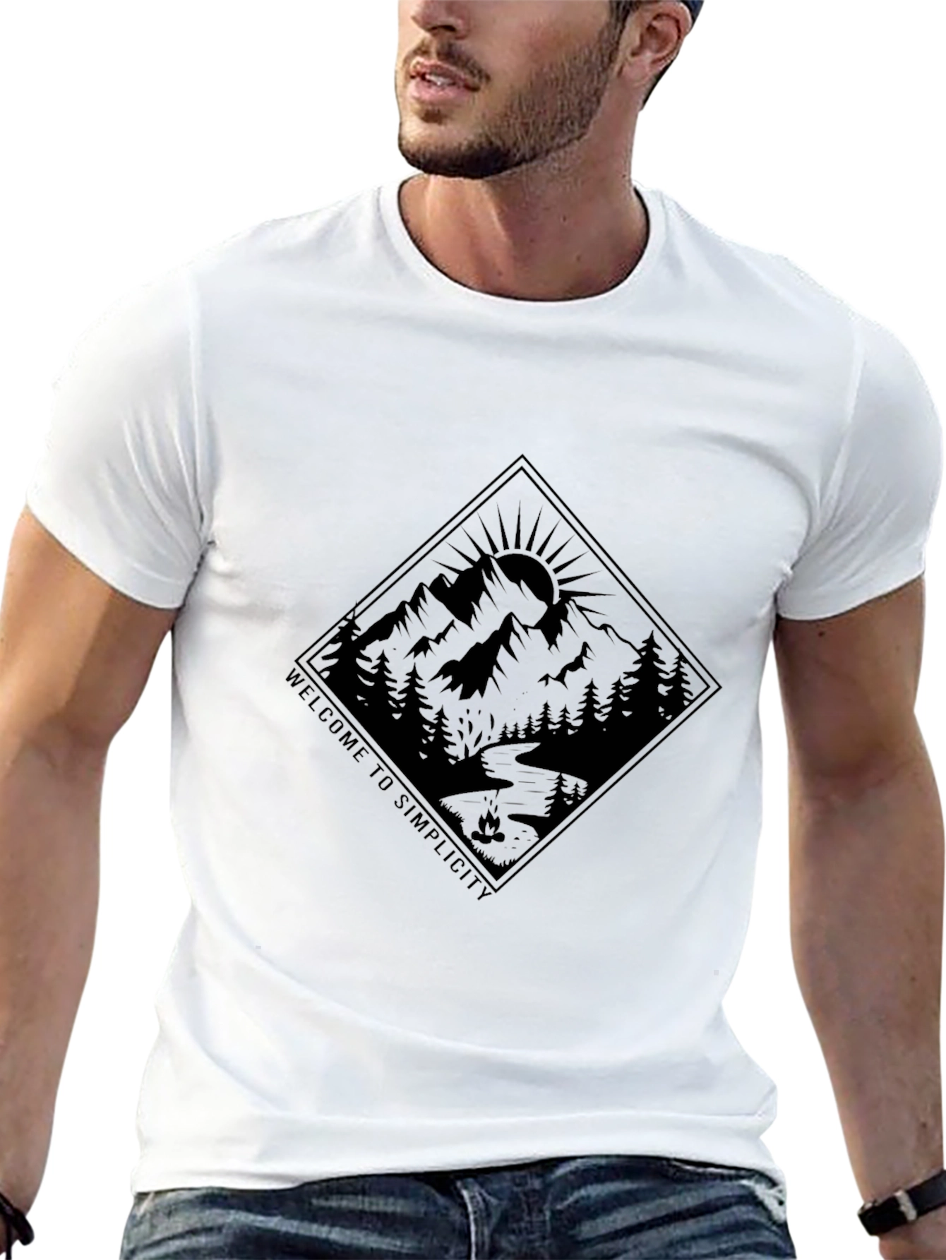 Welcome to Simplicity Graphic Tee - Black