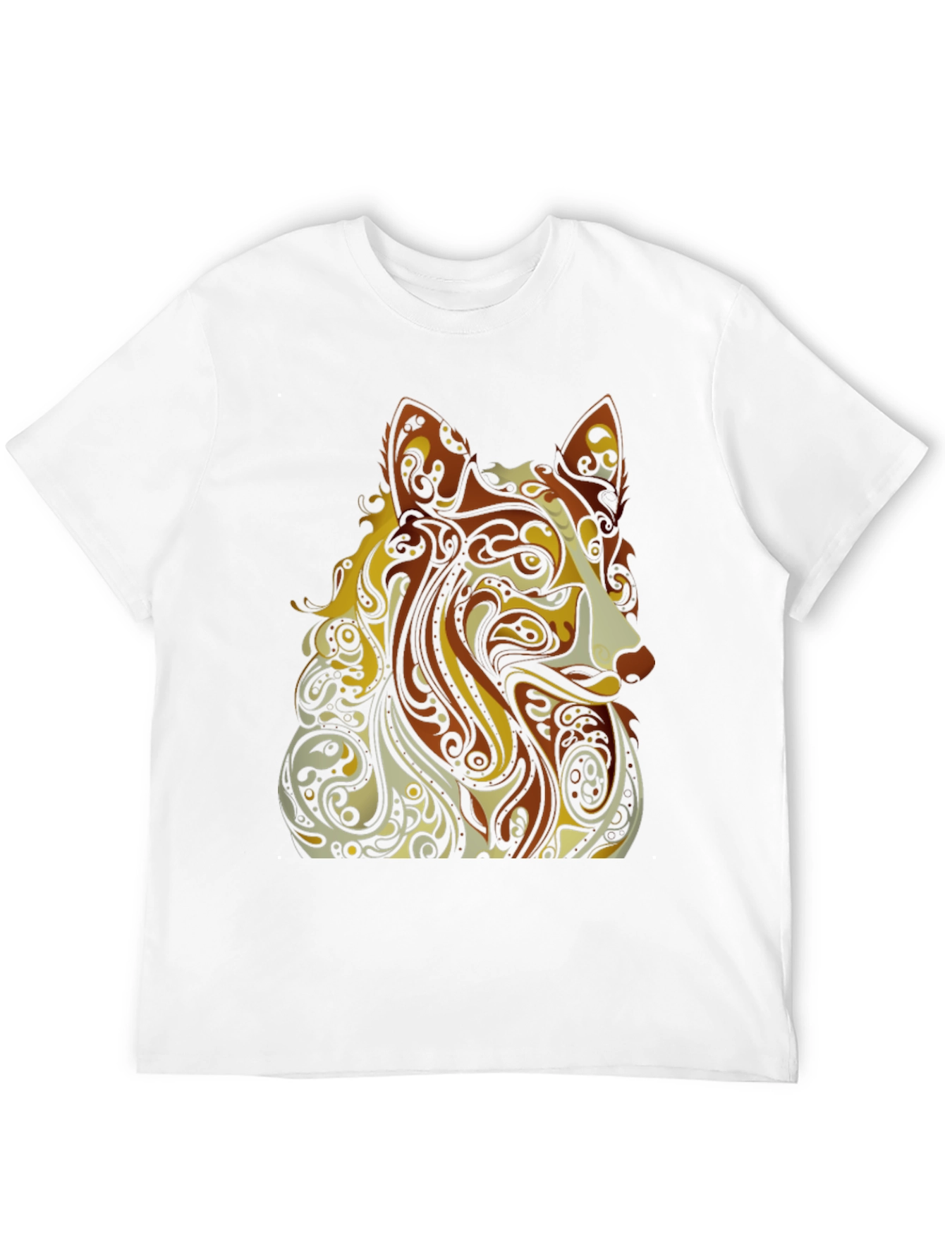 Abstract Dog Graphic Black T-Shirt - Artistic Style