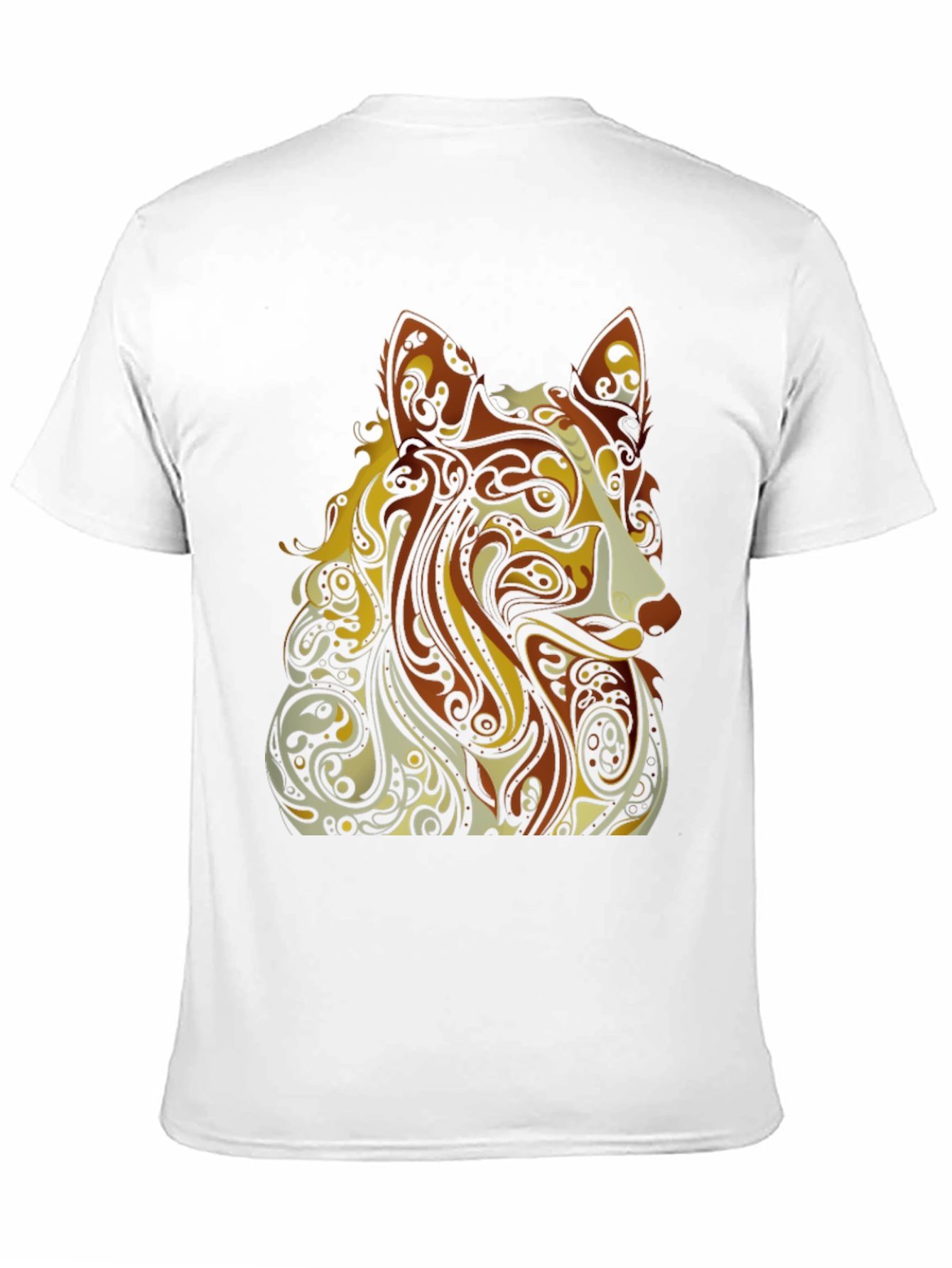 Abstract Dog Graphic Black T-Shirt - Artistic Style