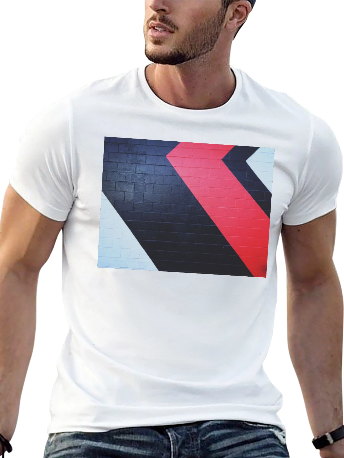 Abstract Arrow Graphic Tee - Black