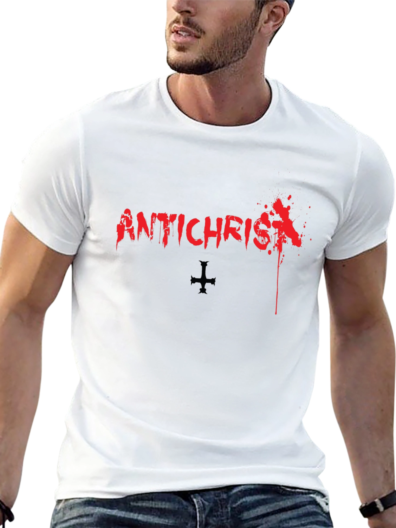 Antichrist Graphic Print Black T-Shirt