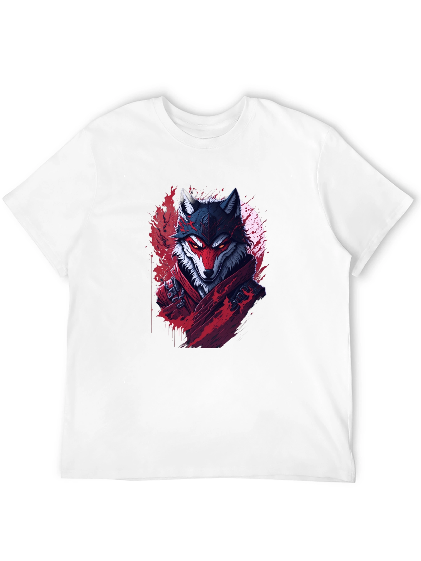 Wolf Warrior Graphic Tee - Black Cotton T-Shirt