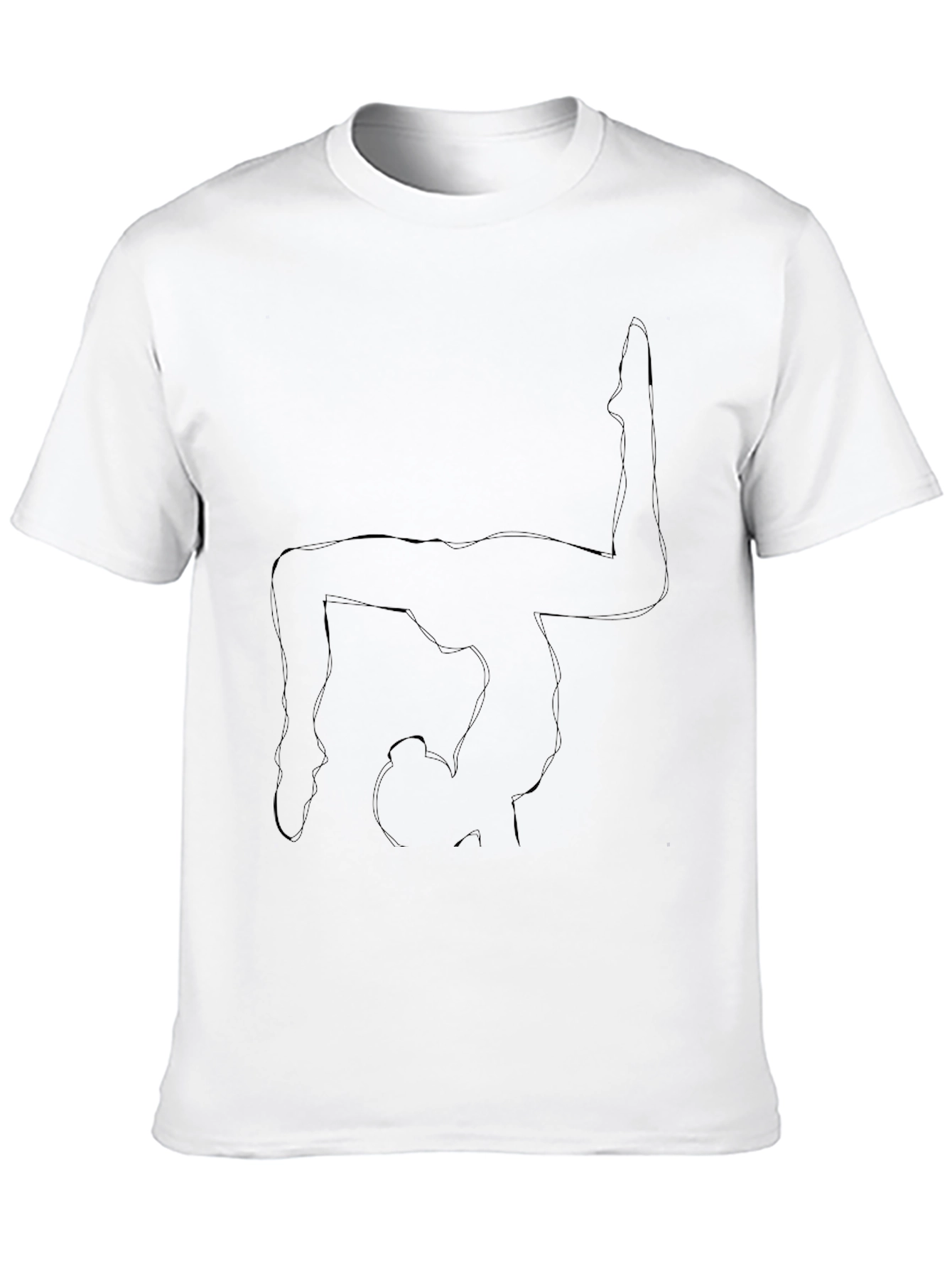 Yoga Pose Outline Black T-Shirt