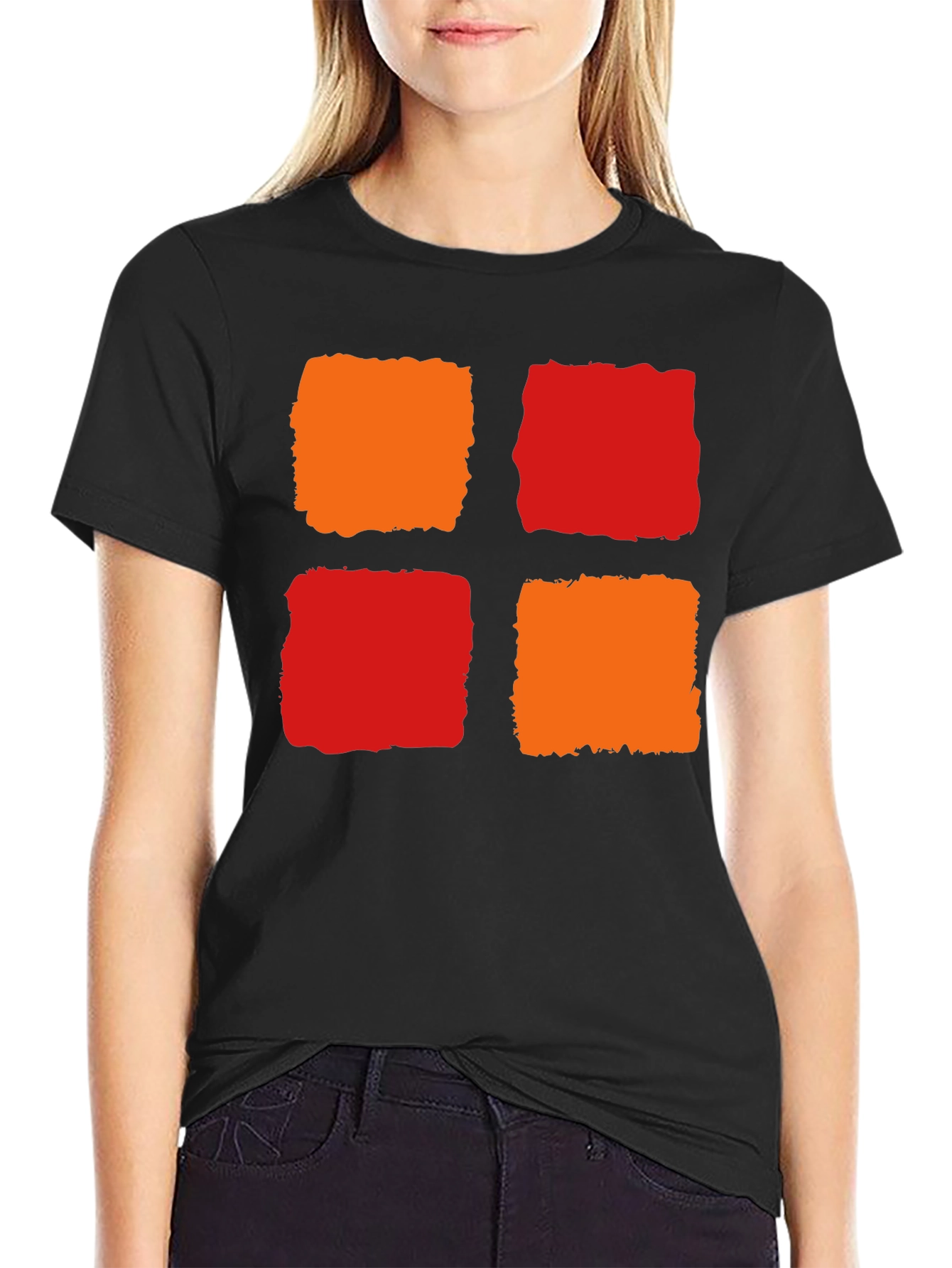 Abstract Block Print T-Shirt - Modern Graphic Tee