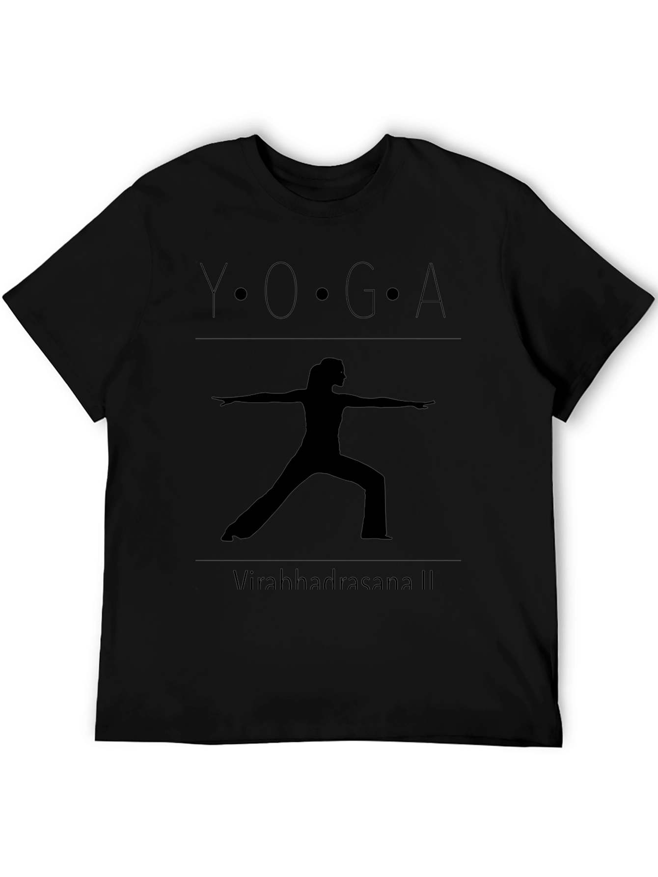 Yoga Warrior II Pose Black T-Shirt