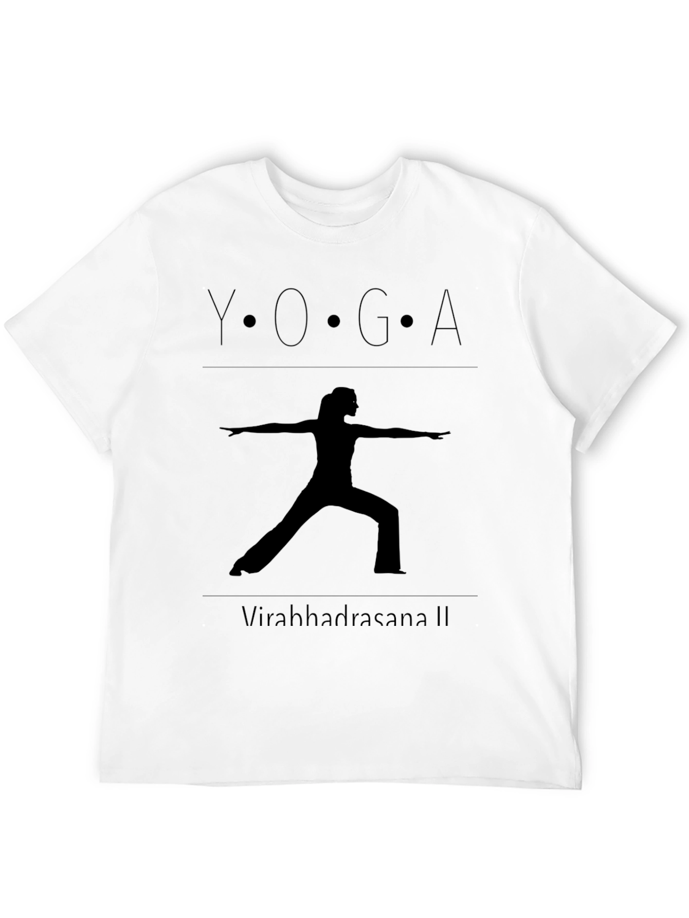 Yoga Warrior II Pose Black T-Shirt