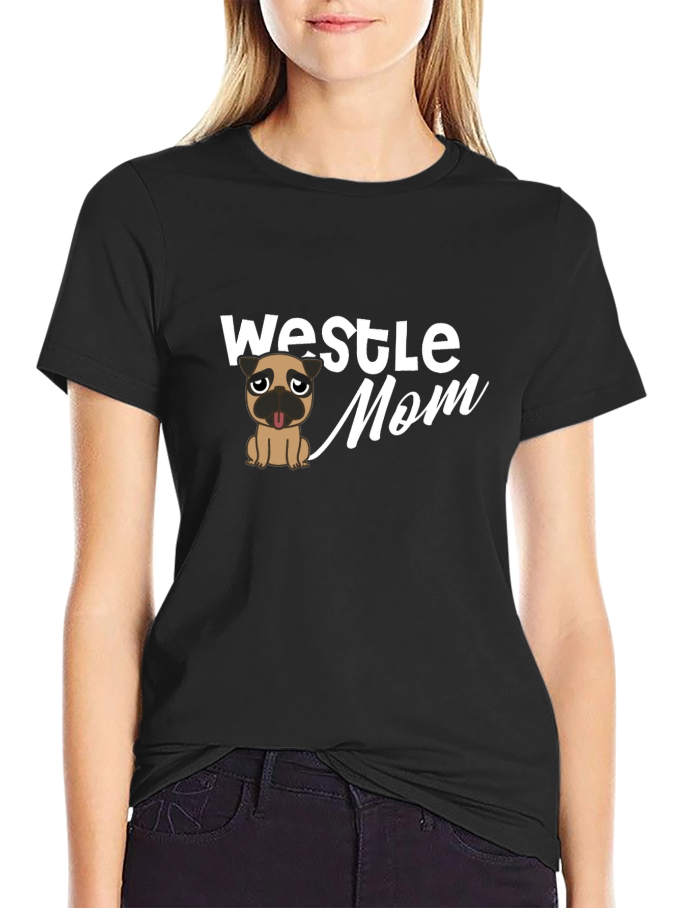Westle Mom T-Shirt - Pug Graphic Tee