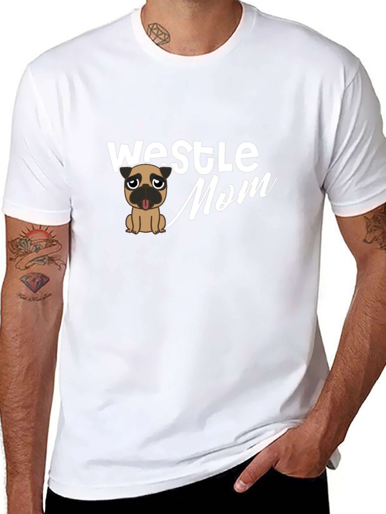 Westle Mom T-Shirt - Pug Graphic Tee