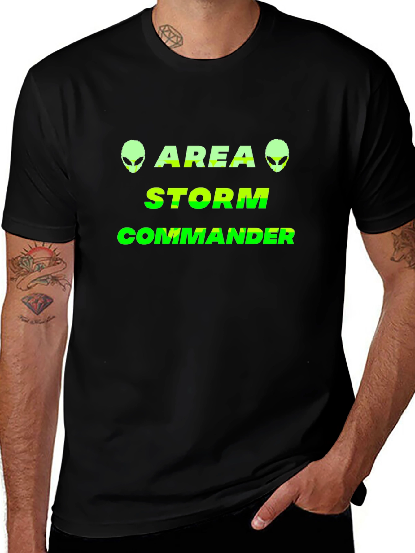 Area Storm Commander Black T-Shirt Alien Graphic