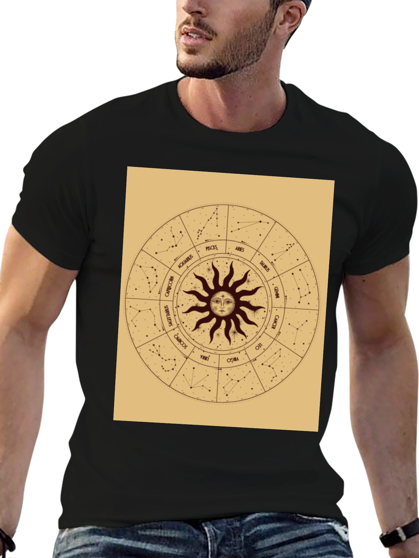 Astrology Zodiac Sign T-Shirt - Black