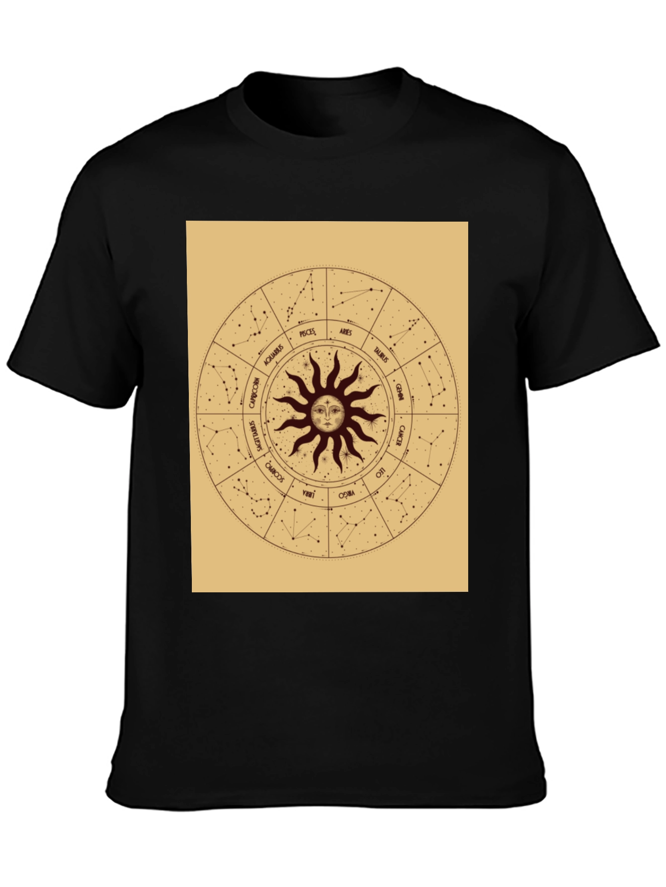 Astrology Zodiac Sign T-Shirt - Black