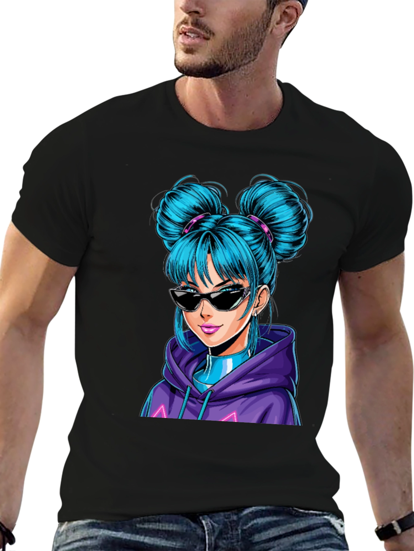 Anime Girl Graphic T-Shirt - Casual Cool Style