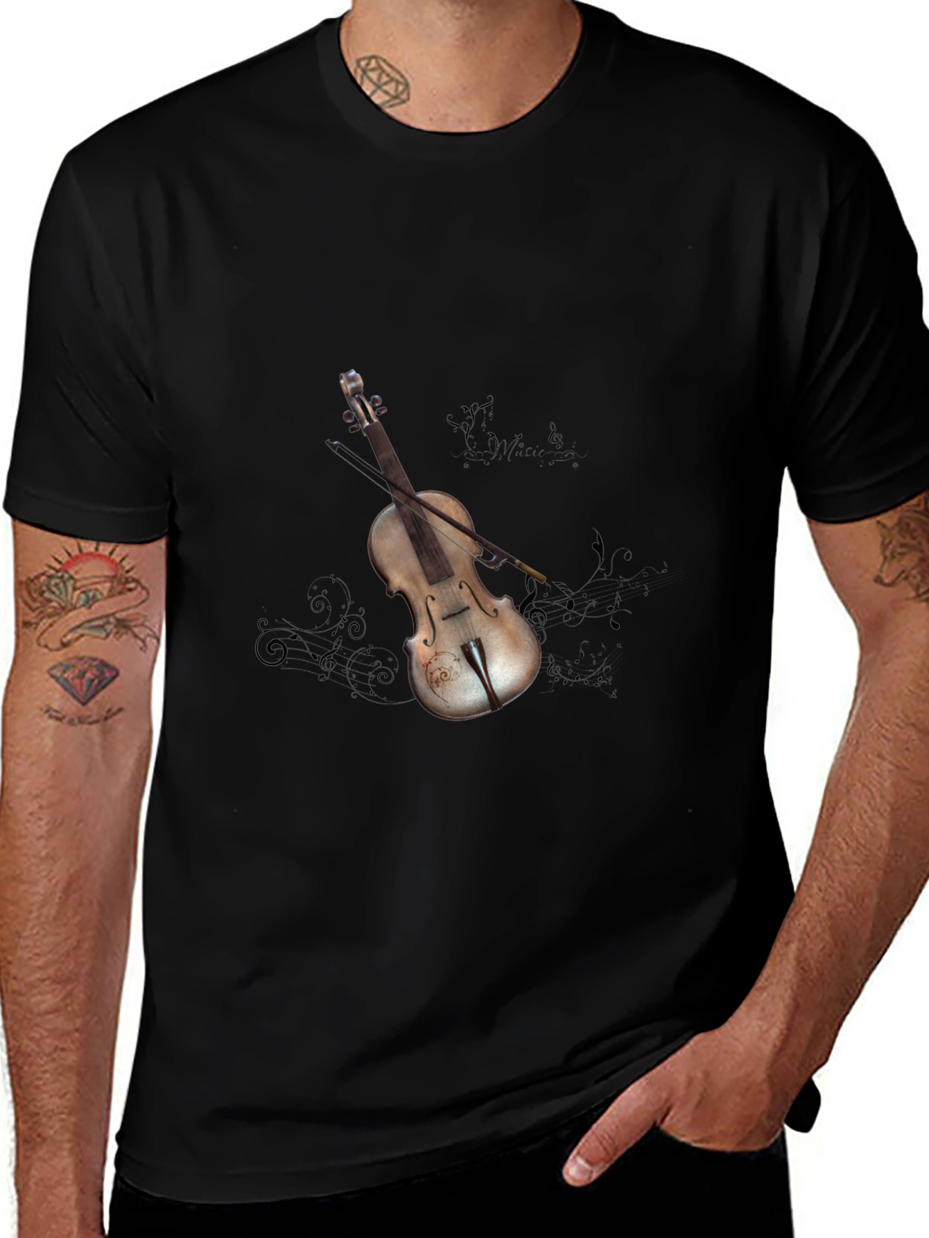 Violin Graphic Tee - Stylish Music Lovers Shirt