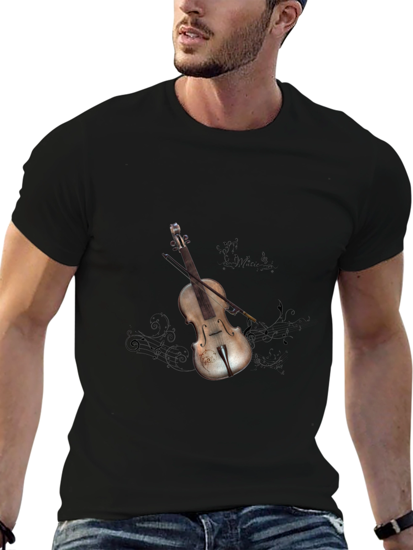 Violin Graphic Tee - Stylish Music Lovers Shirt