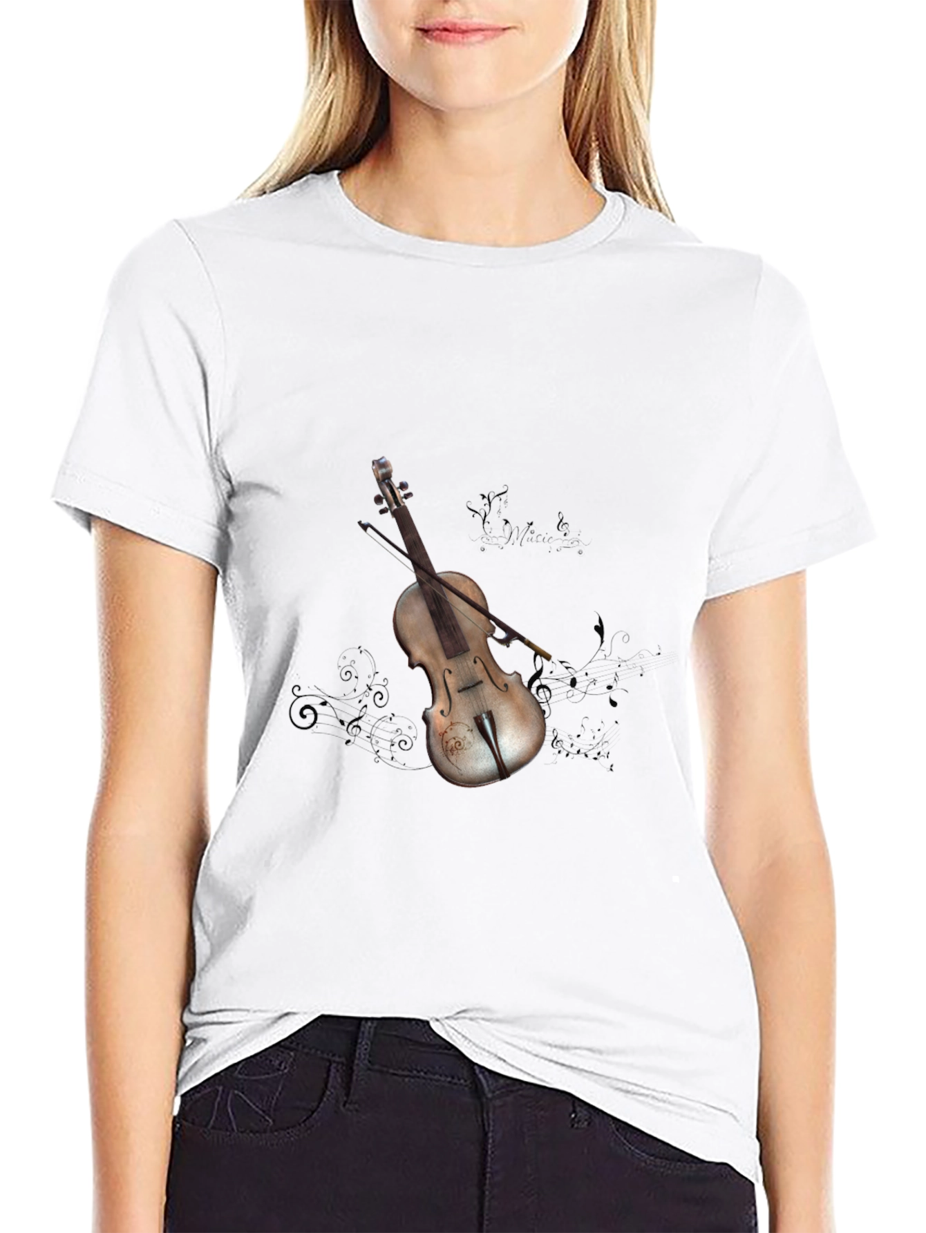 Violin Graphic Tee - Stylish Music Lovers Shirt
