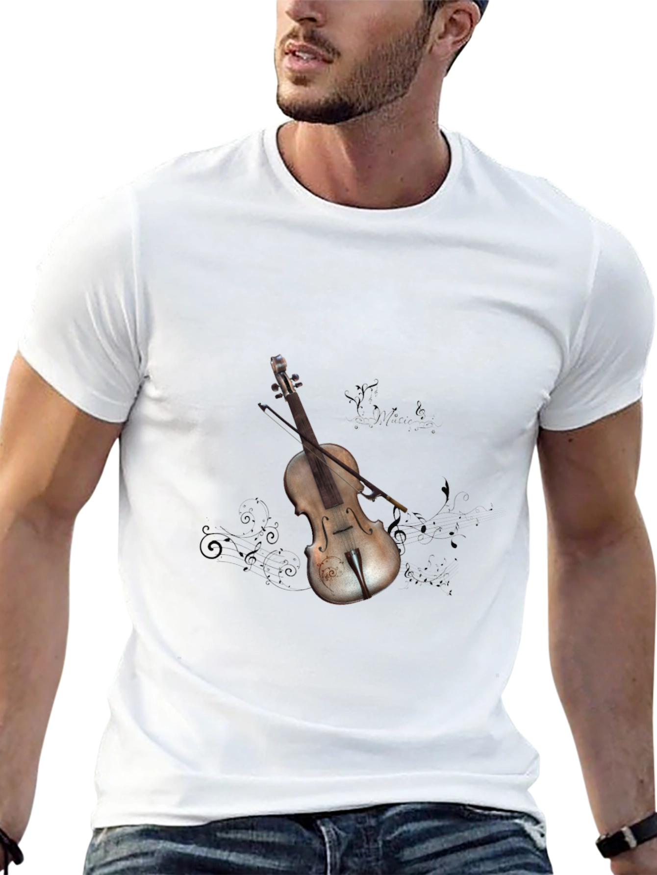 Violin Graphic Tee - Stylish Music Lovers Shirt