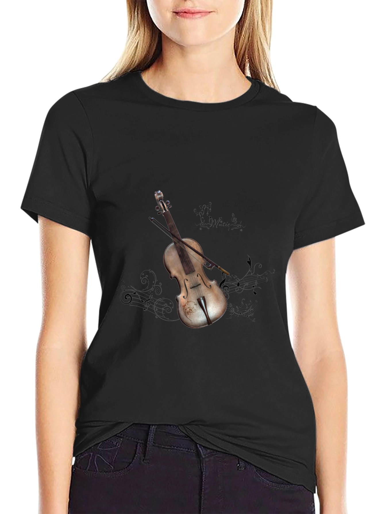 Violin Graphic Tee - Stylish Music Lovers Shirt