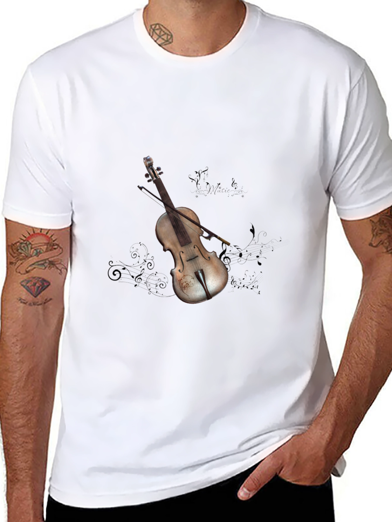 Violin Graphic Tee - Stylish Music Lovers Shirt