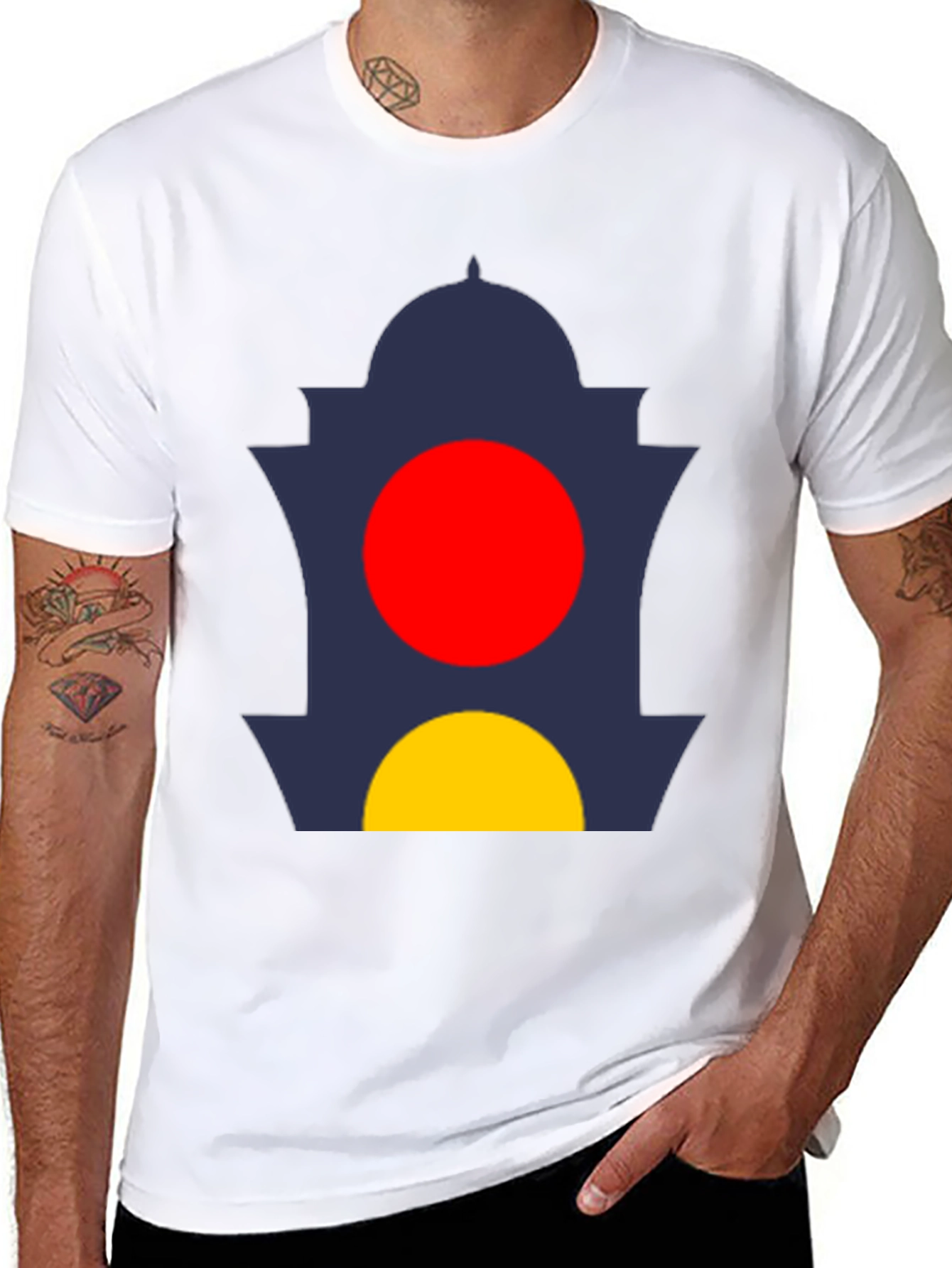 Abstract Design Tee: Graphic Print Black T-Shirt