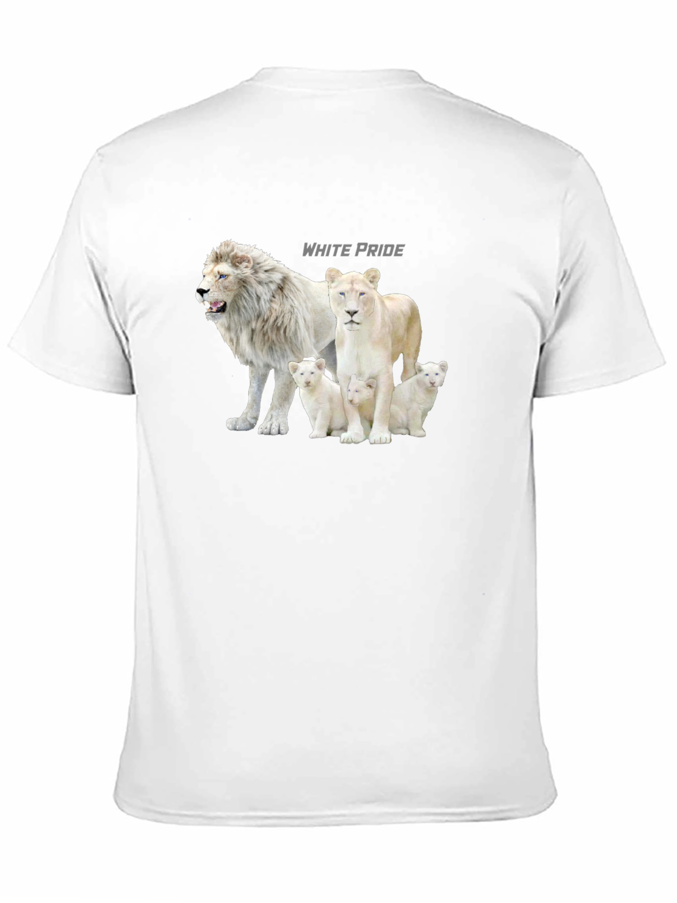 White Pride Lions Graphic T-Shirt