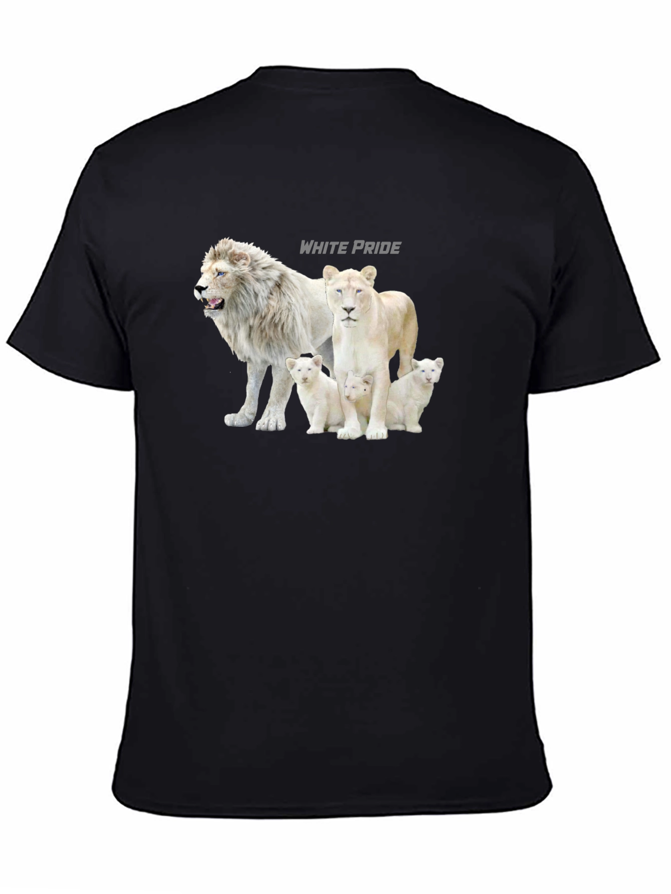 White Pride Lions Graphic T-Shirt