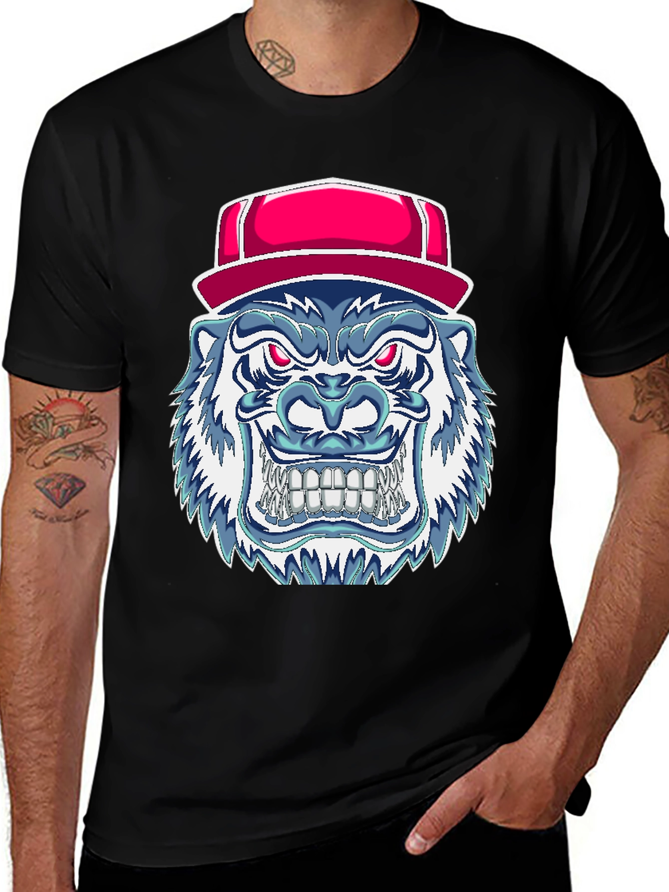 Angry Cartoon Gorilla Graphic Tee
