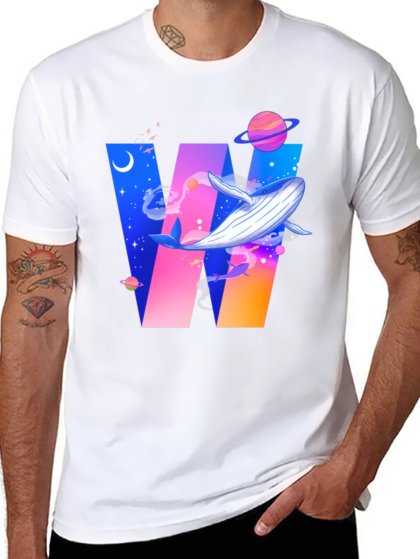 Whale Galaxy Graphic T-Shirt