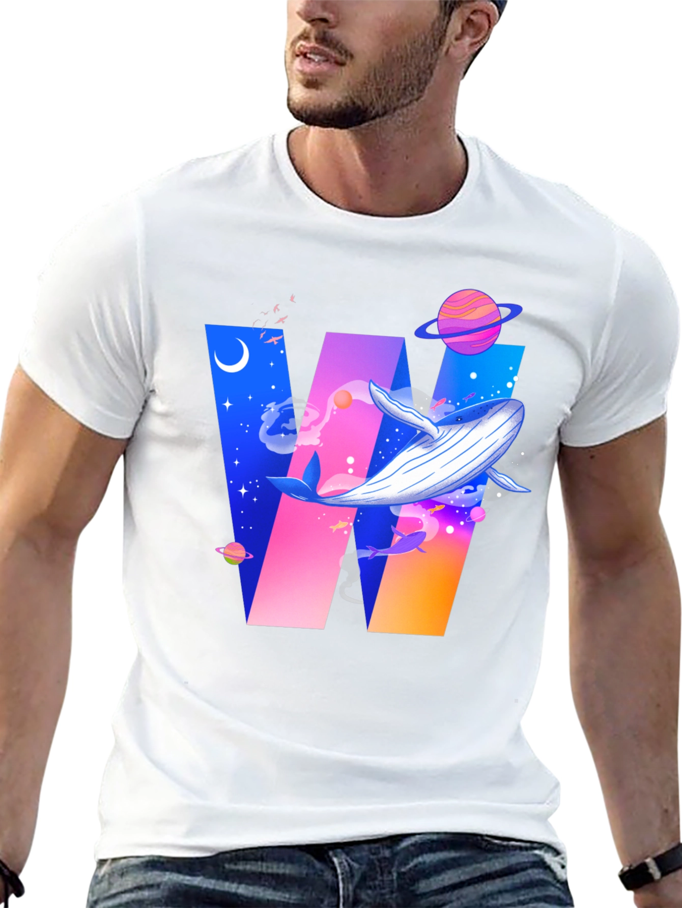 Whale Galaxy Graphic T-Shirt