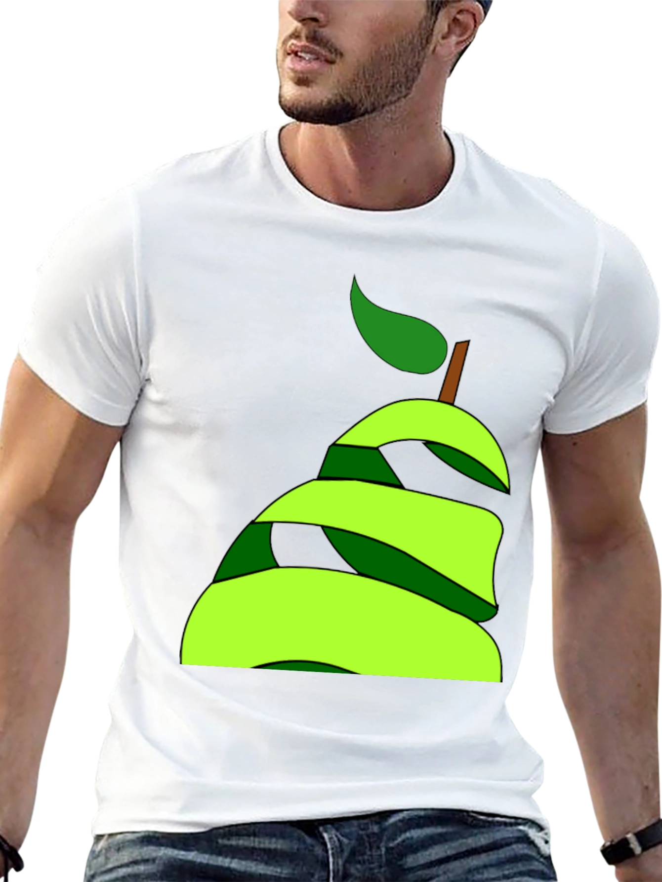 Abstract Pear Graphic Tee - Modern Fruit Lovers Style