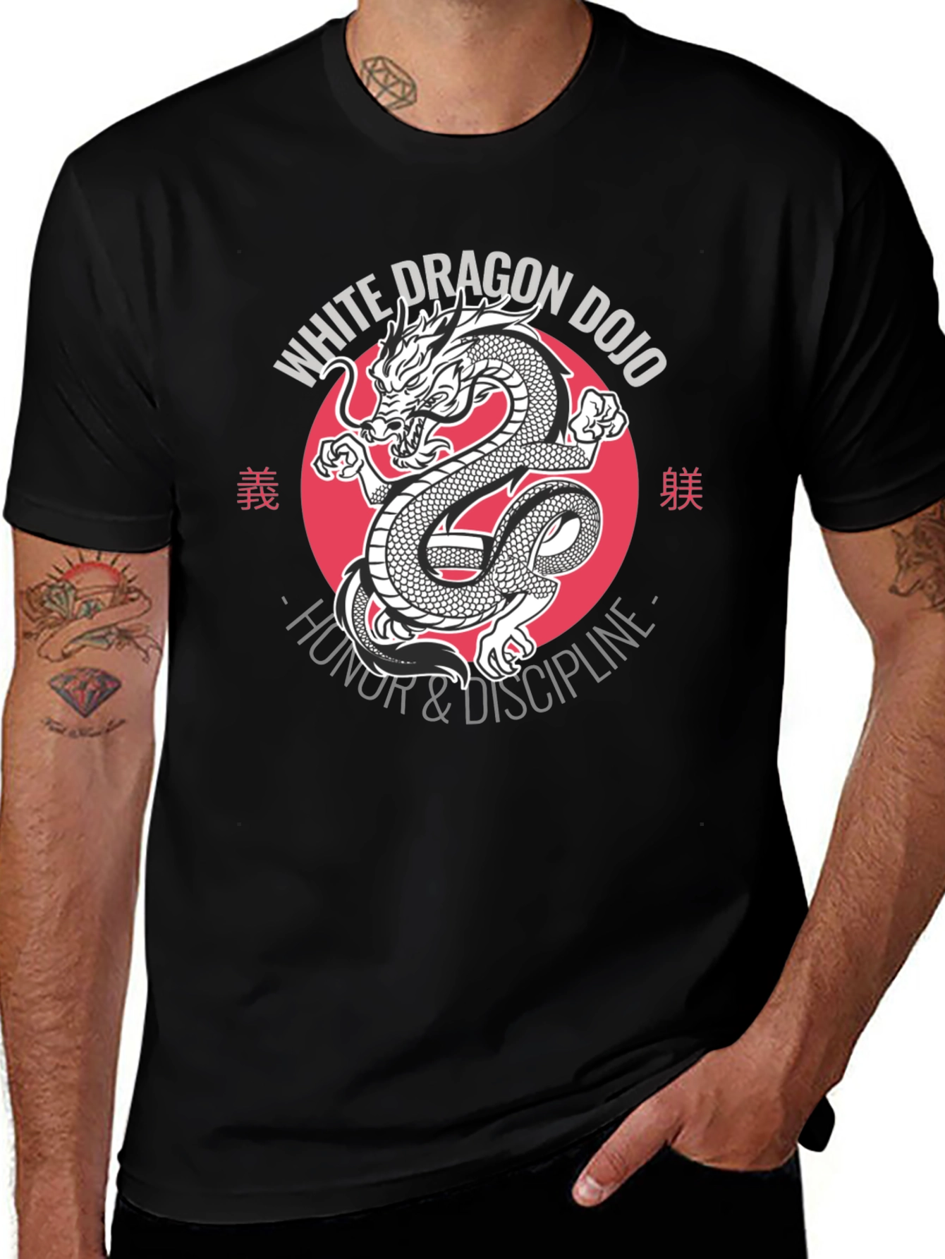 White Dragon Dojo T-Shirt - Honor & Discipline
