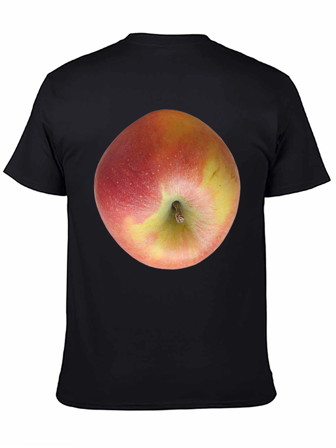 Apple Graphic Black T-Shirt - Fresh Fruit Design