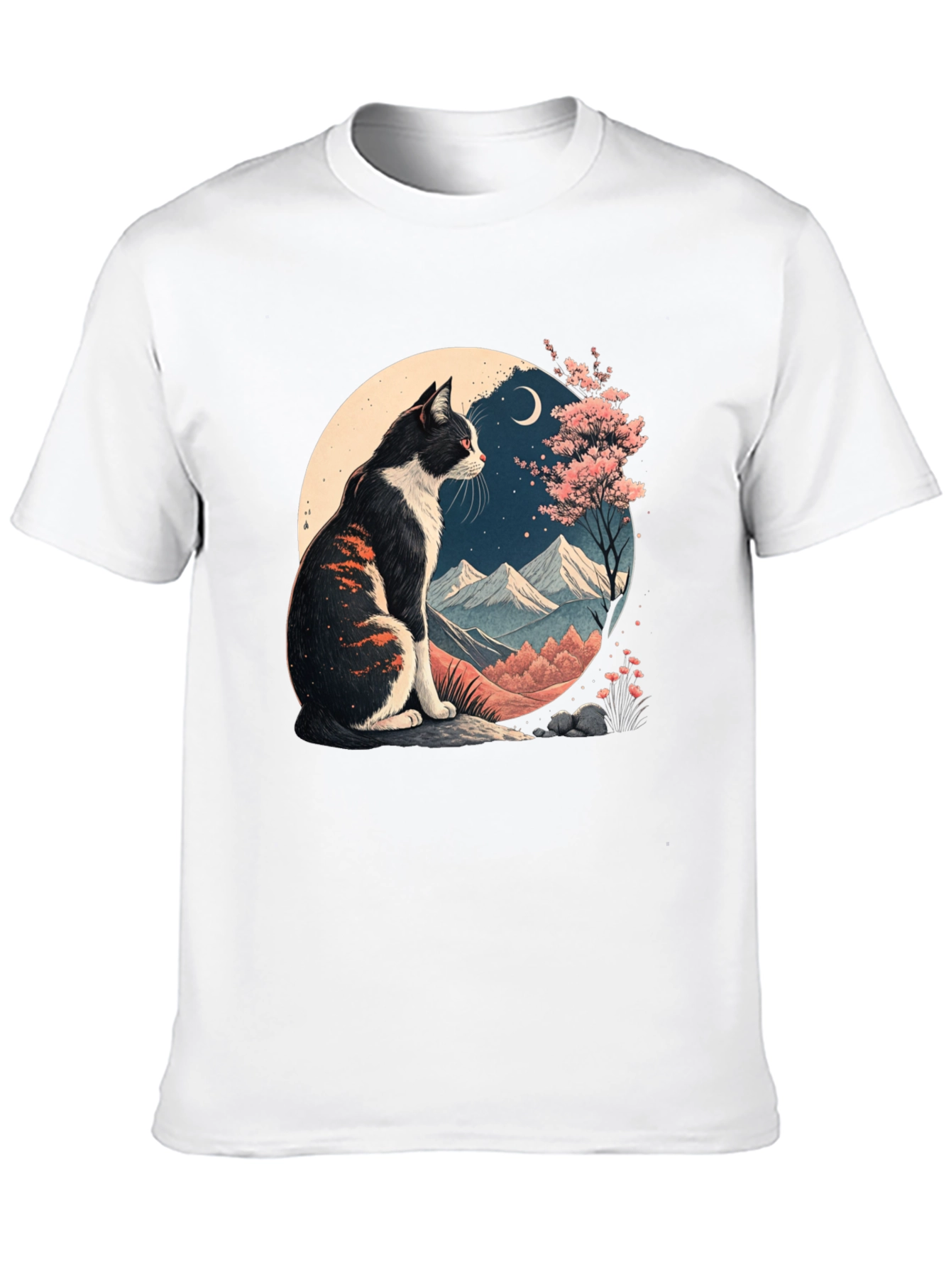 Artistic Cat Landscape Graphic Tee