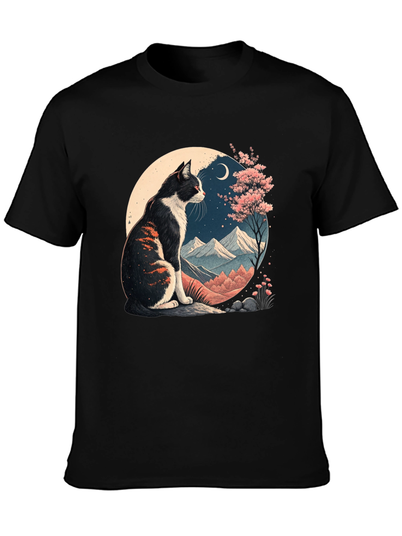 Artistic Cat Landscape Graphic Tee