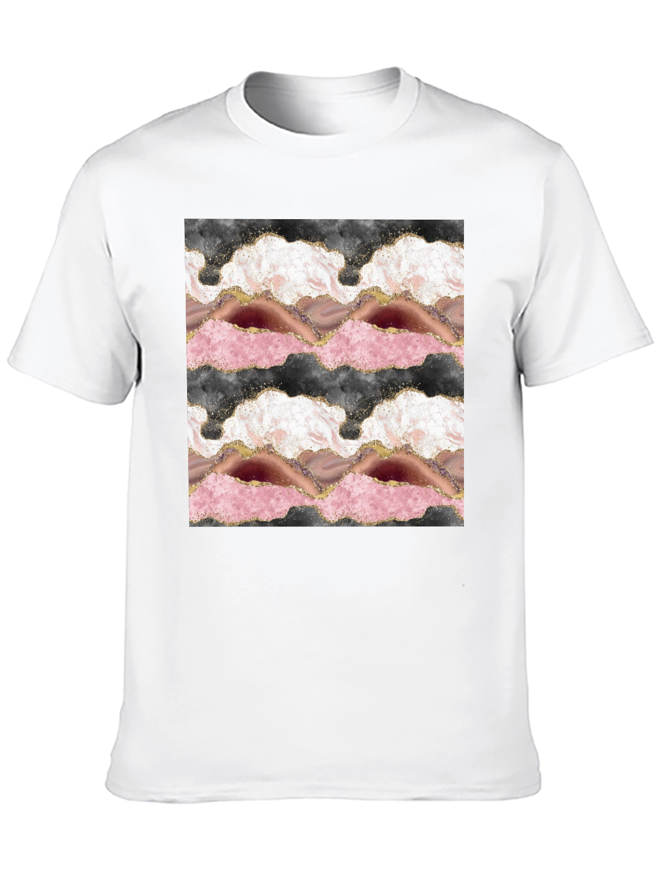 Agate Slice Design Black T-Shirt