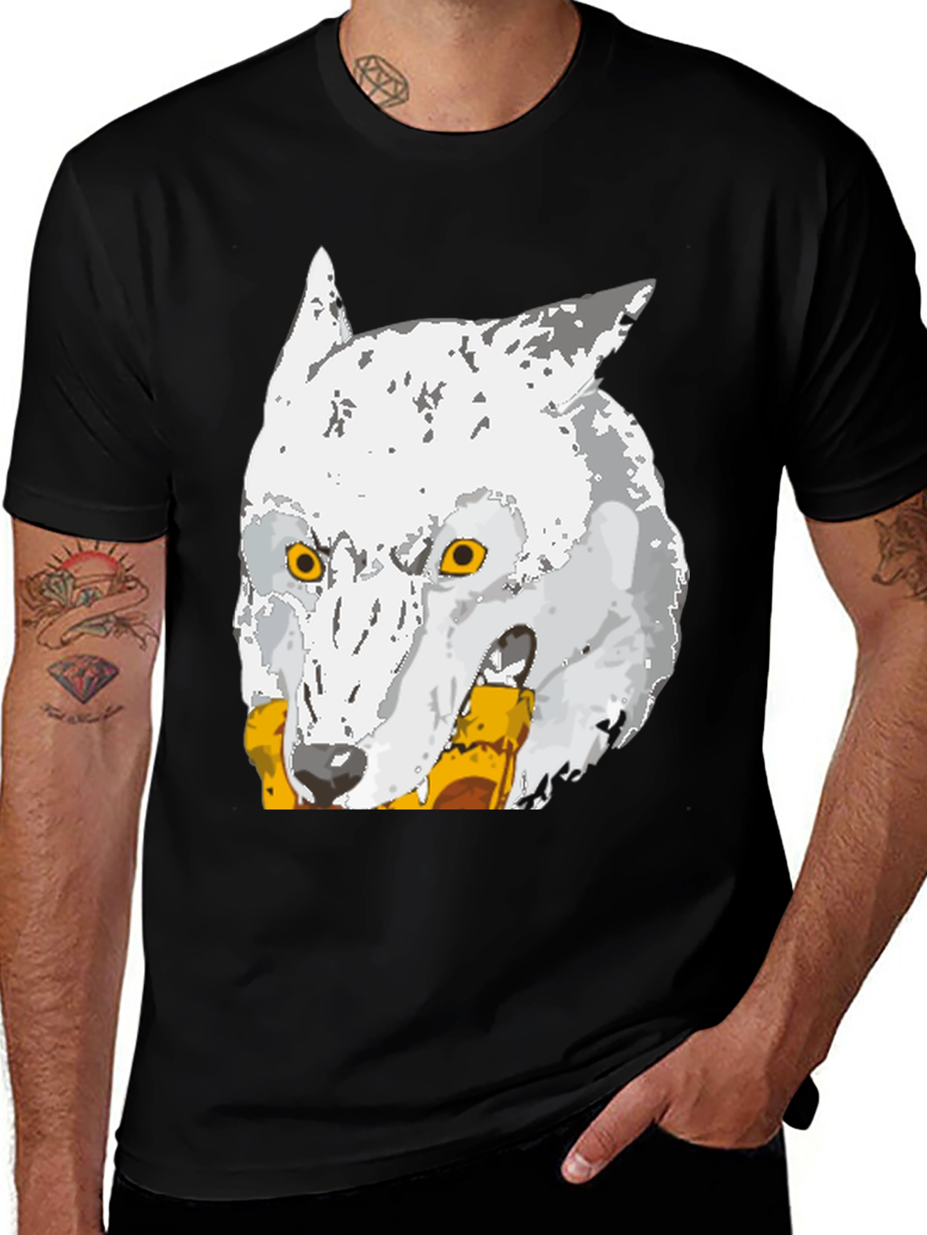 Wolf Graphic Tee - Mens Black T-Shirt
