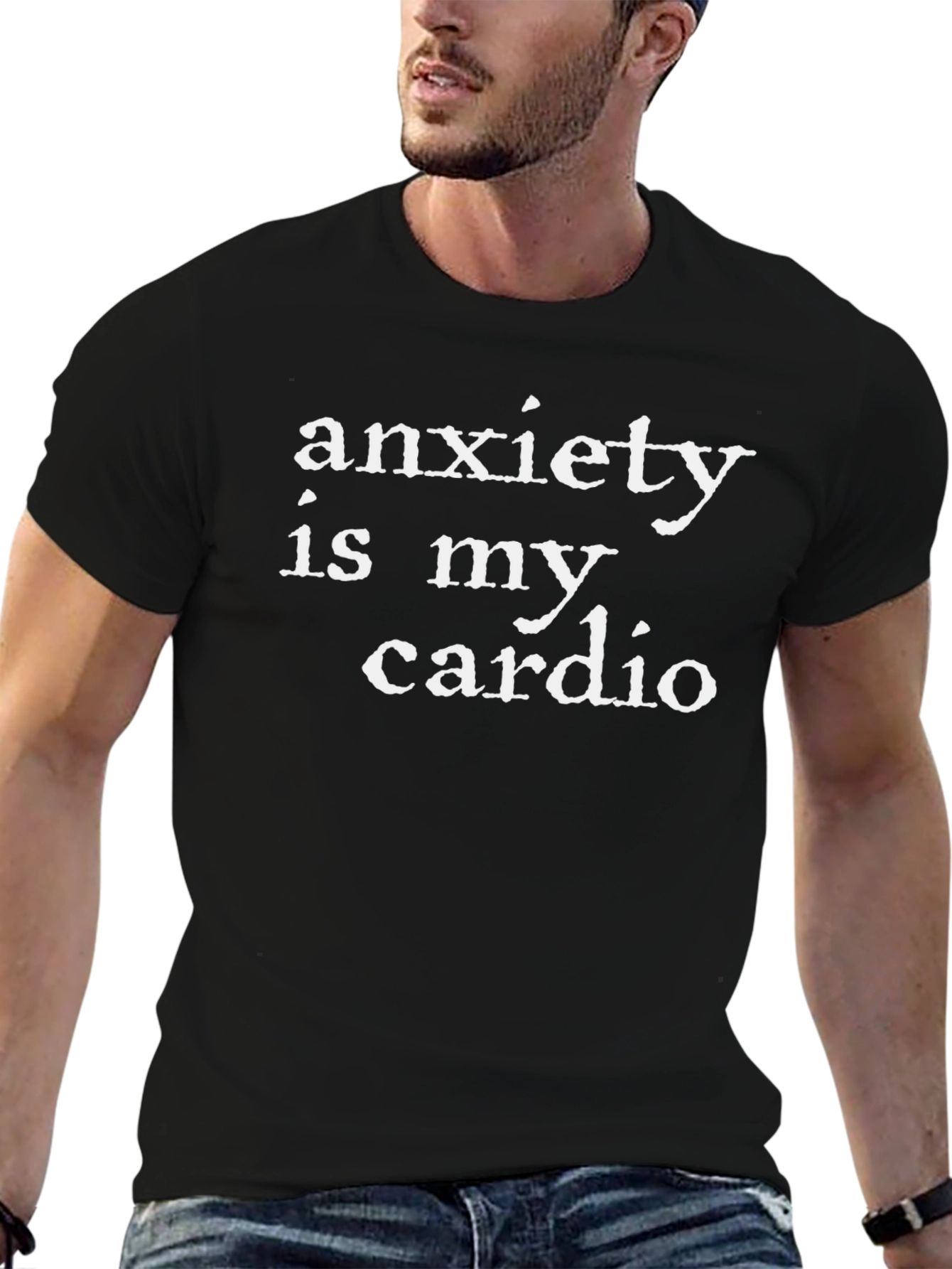 Anxiety Cardio Graphic Tee - Black Unisex T-Shirt