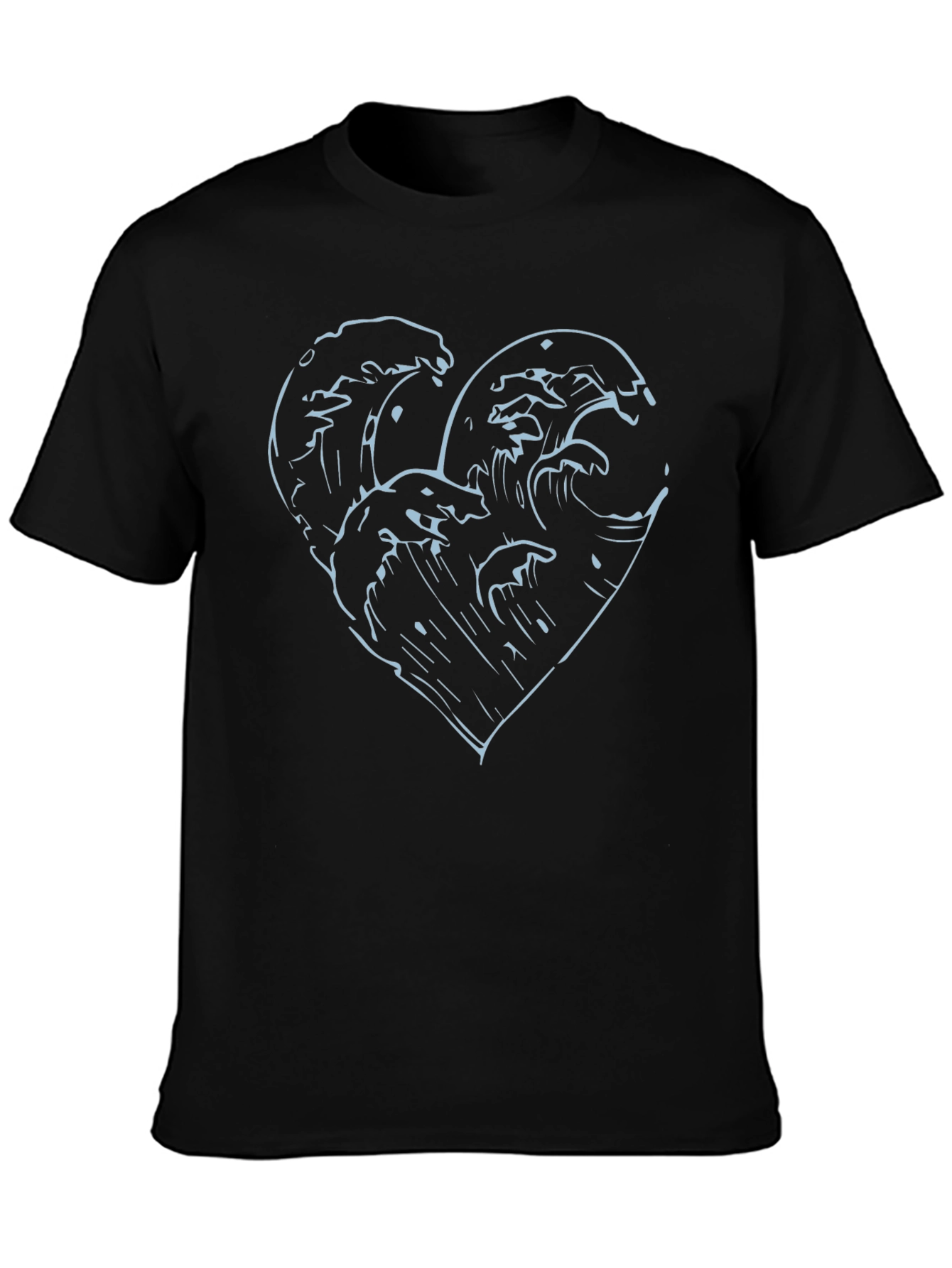 Wave Heart Graphic Tee - Stylish Casual Wear